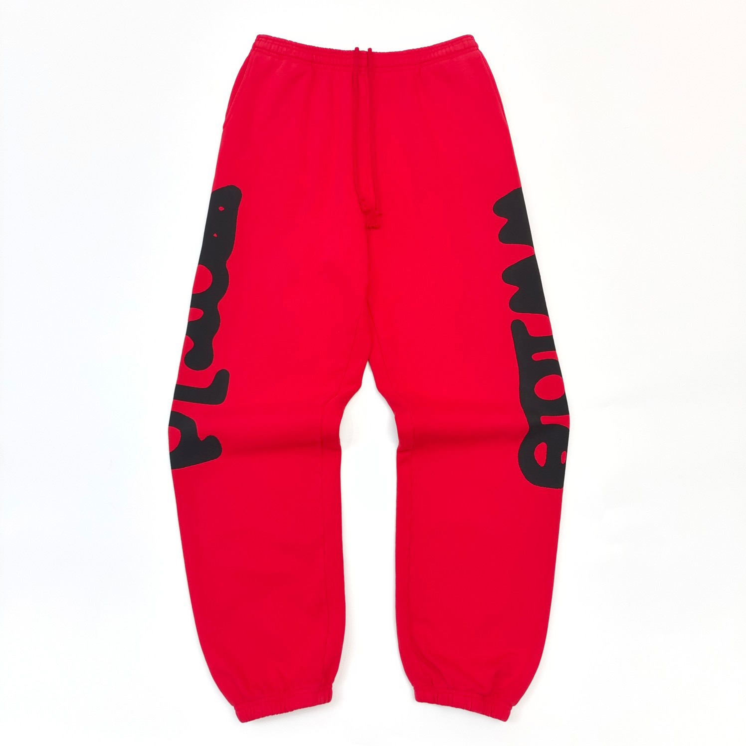 1:1 Best Quality Size Black Letters Pants Red
