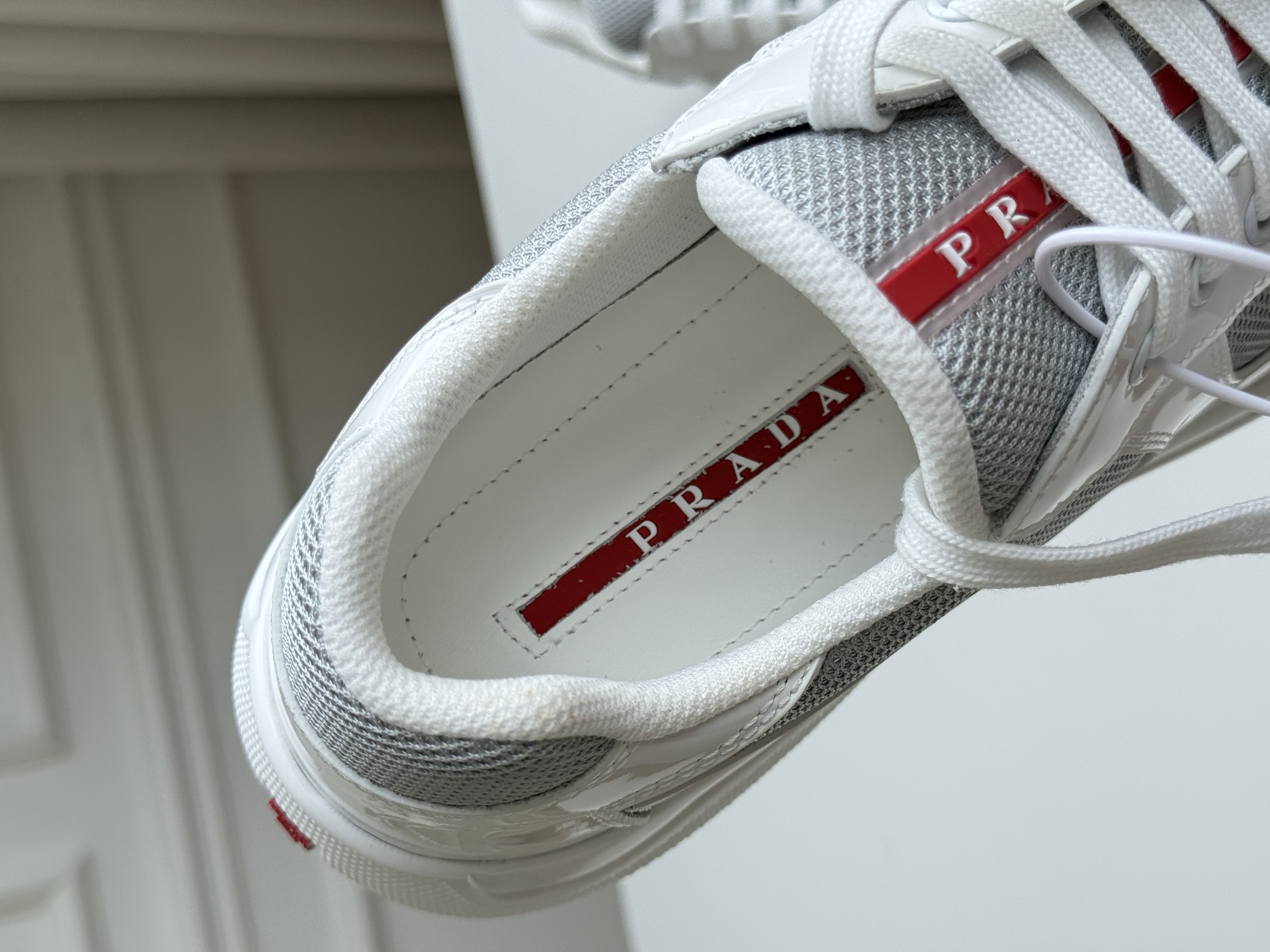Prada America’s Cup Patent Leather & Bike Fabric Sneakers