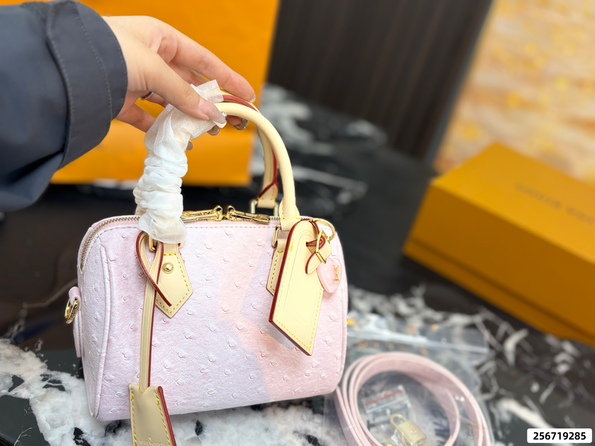 LV Pillow Speedy Handbag in Cherry Blossom Pink