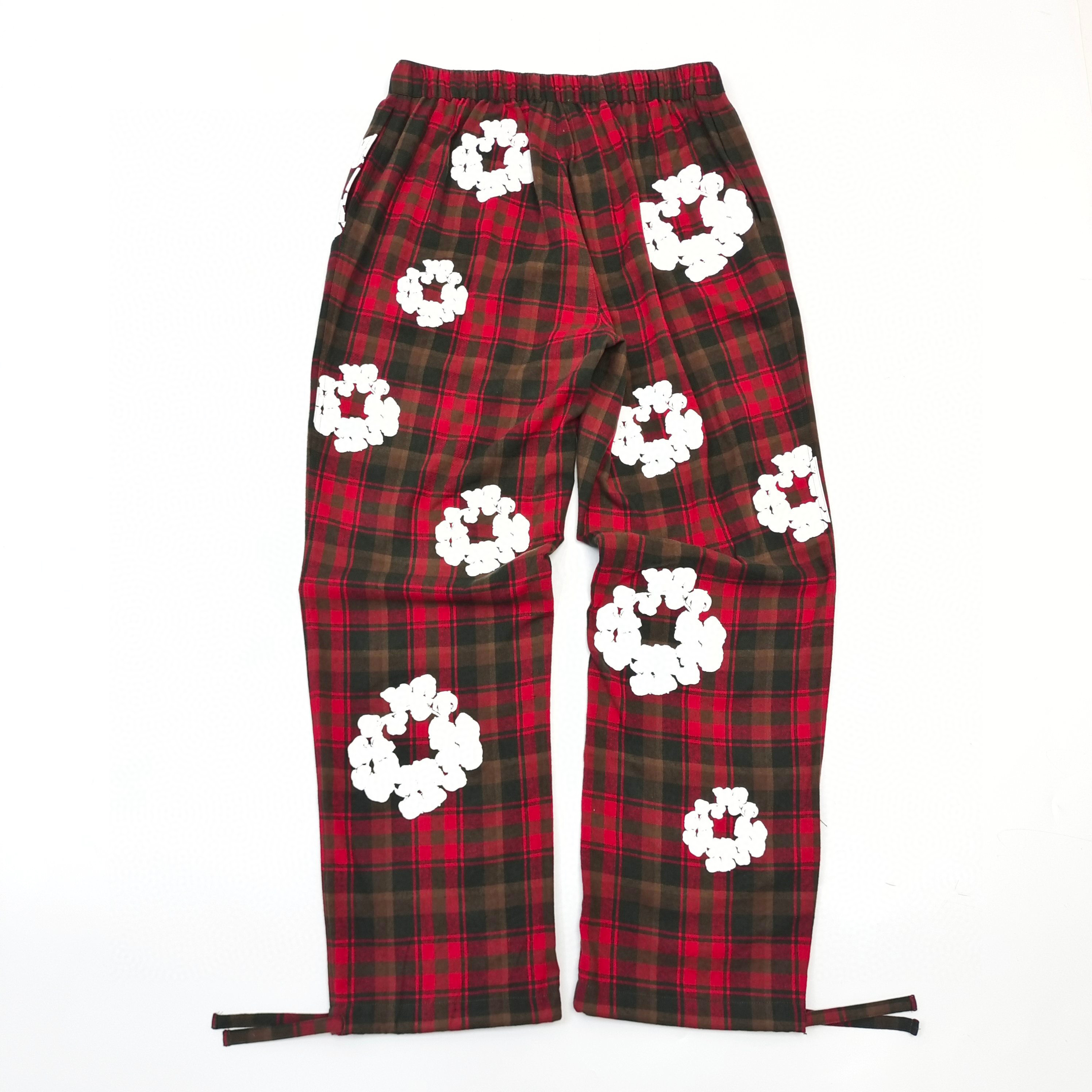 1:1 Best Quality Denim Tears Checker Pants Red
