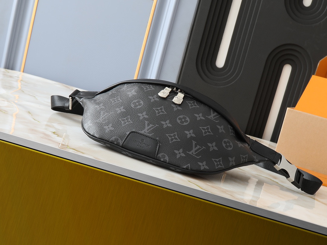 LV Discovery Print Full Logo Waist Bag Black
