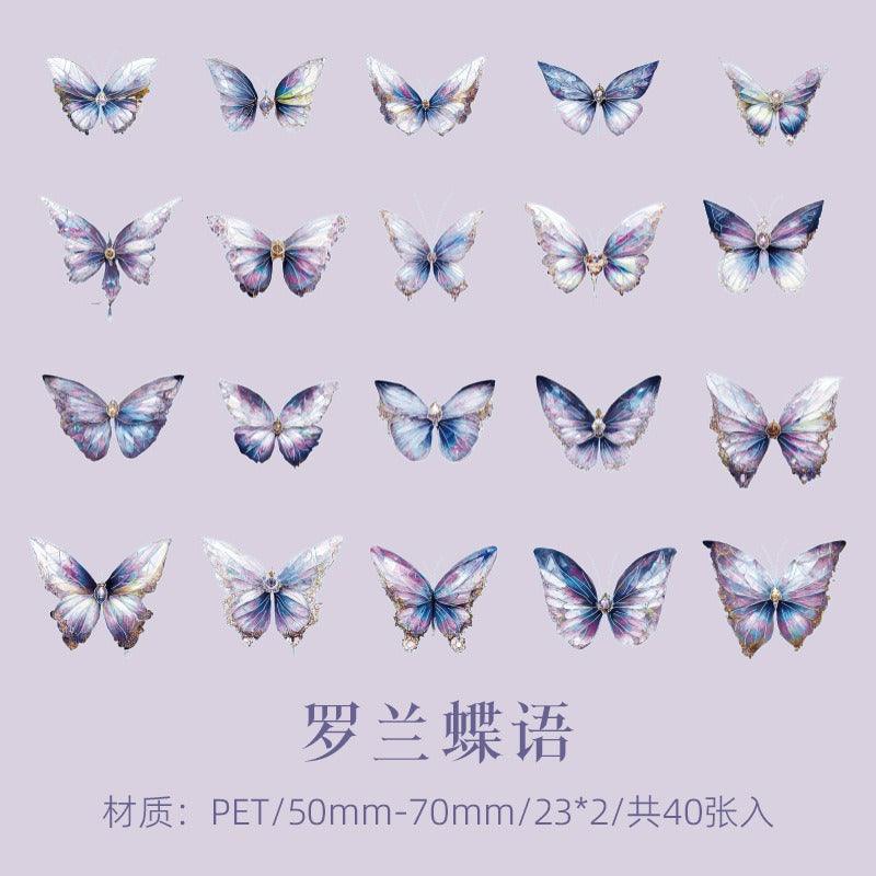 1089 Cuiyu Butterfly Dream Series PET Stickers