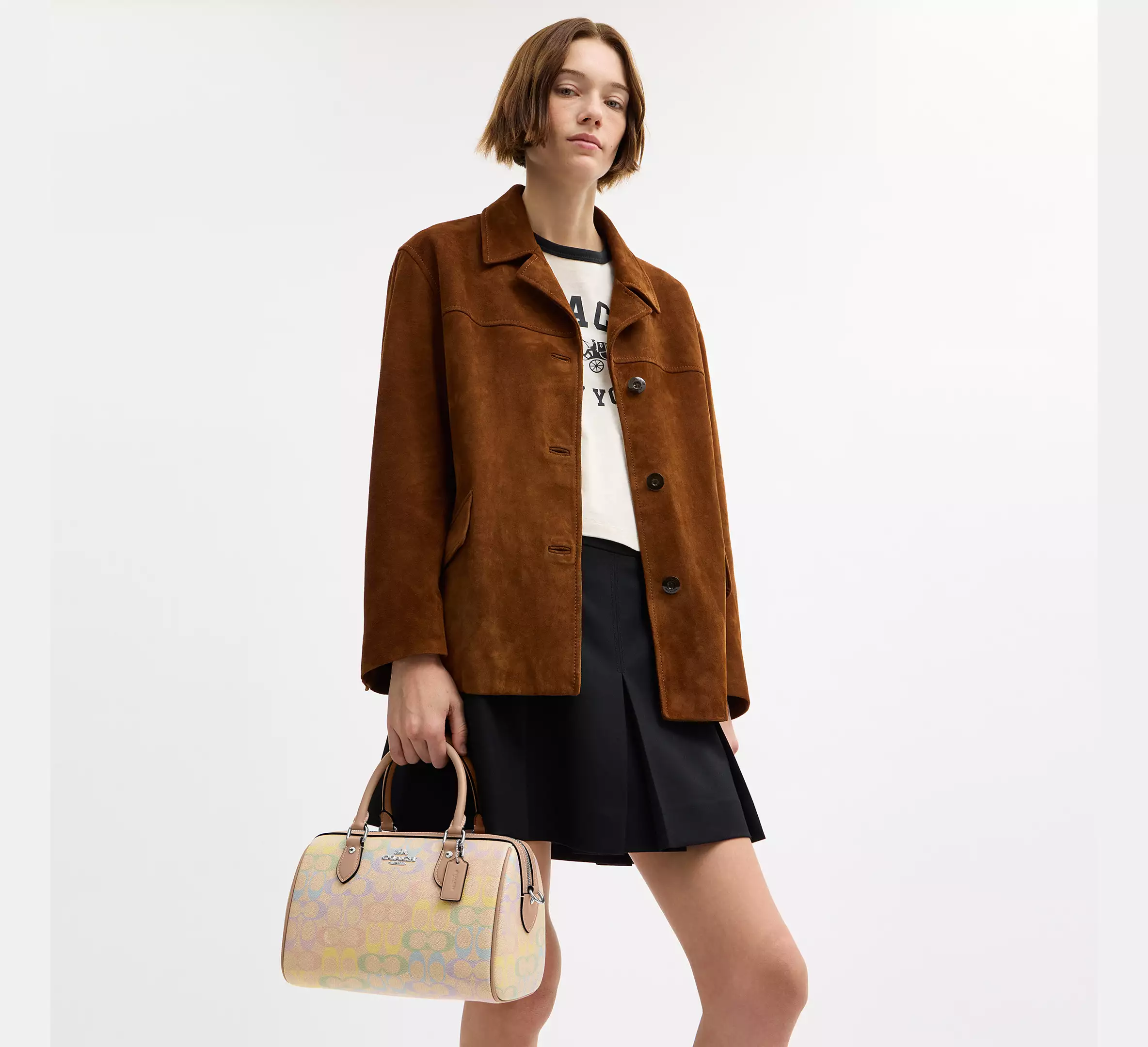 Women Handbag CDA90 Rowan Satchel Bag In Rainbow Signature Canvas