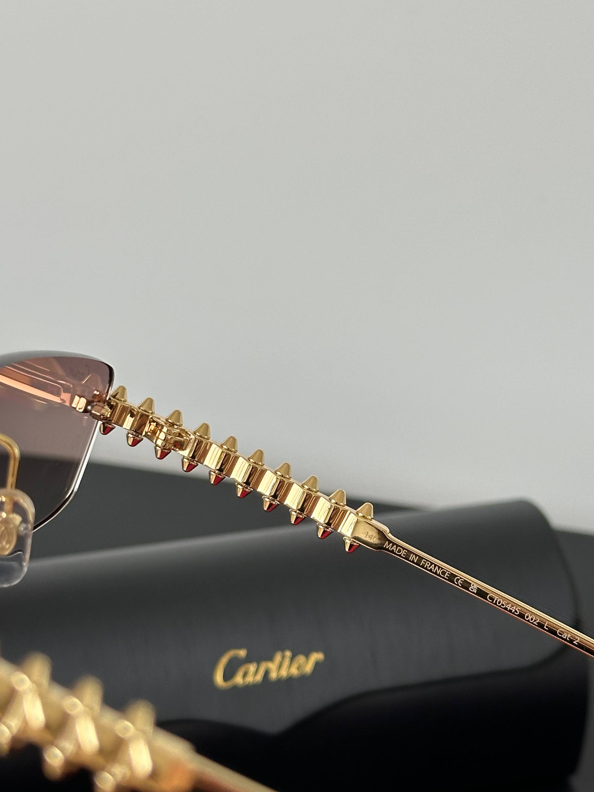 Cartier Panthère de Cartier Rimless Panther Sunglasses