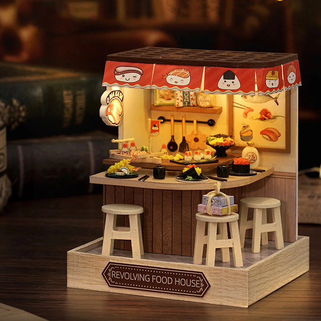 Revolving Food House DIY Miniature Dollhouse Kit