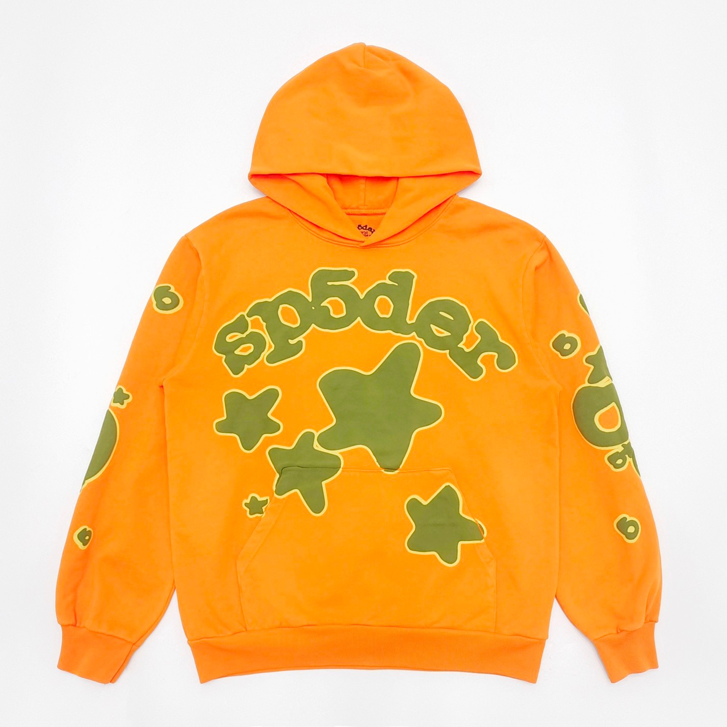 1:1 Best Quality Green Star Logo Hoodie Orange