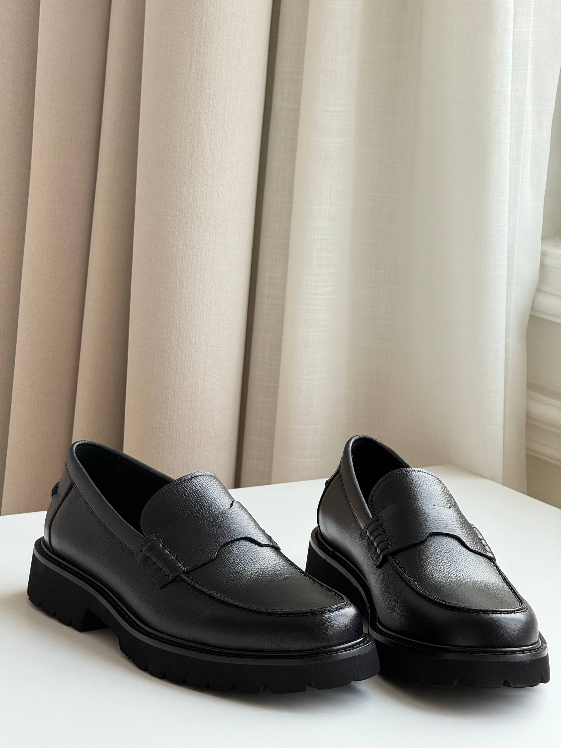 Classic Penny Strap Platform Lug Sole Loafers