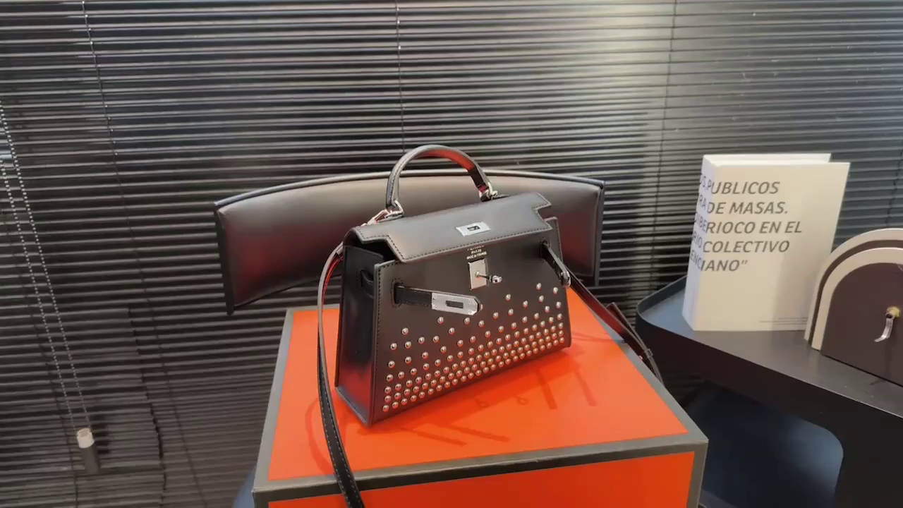 Hermès Mini Kelly 2nd Generation Black and Silver Handbag