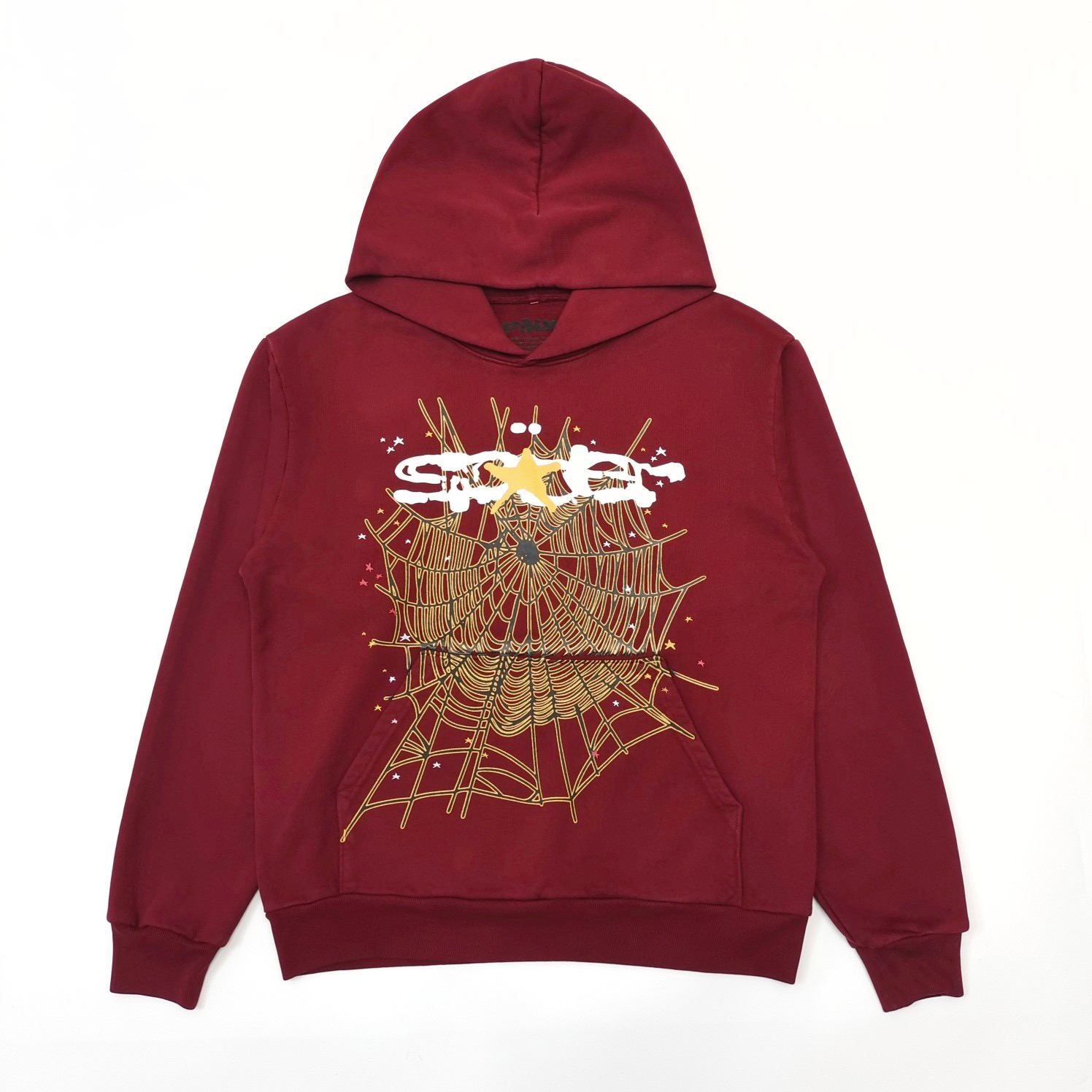 1:1 Best Quality Gold Star Hoodie Wine Red Color