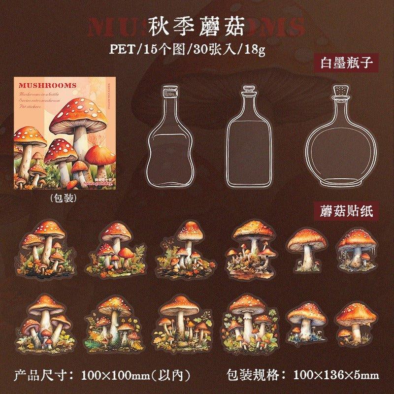 1097 PET Stickers Mushroom in a bottle series