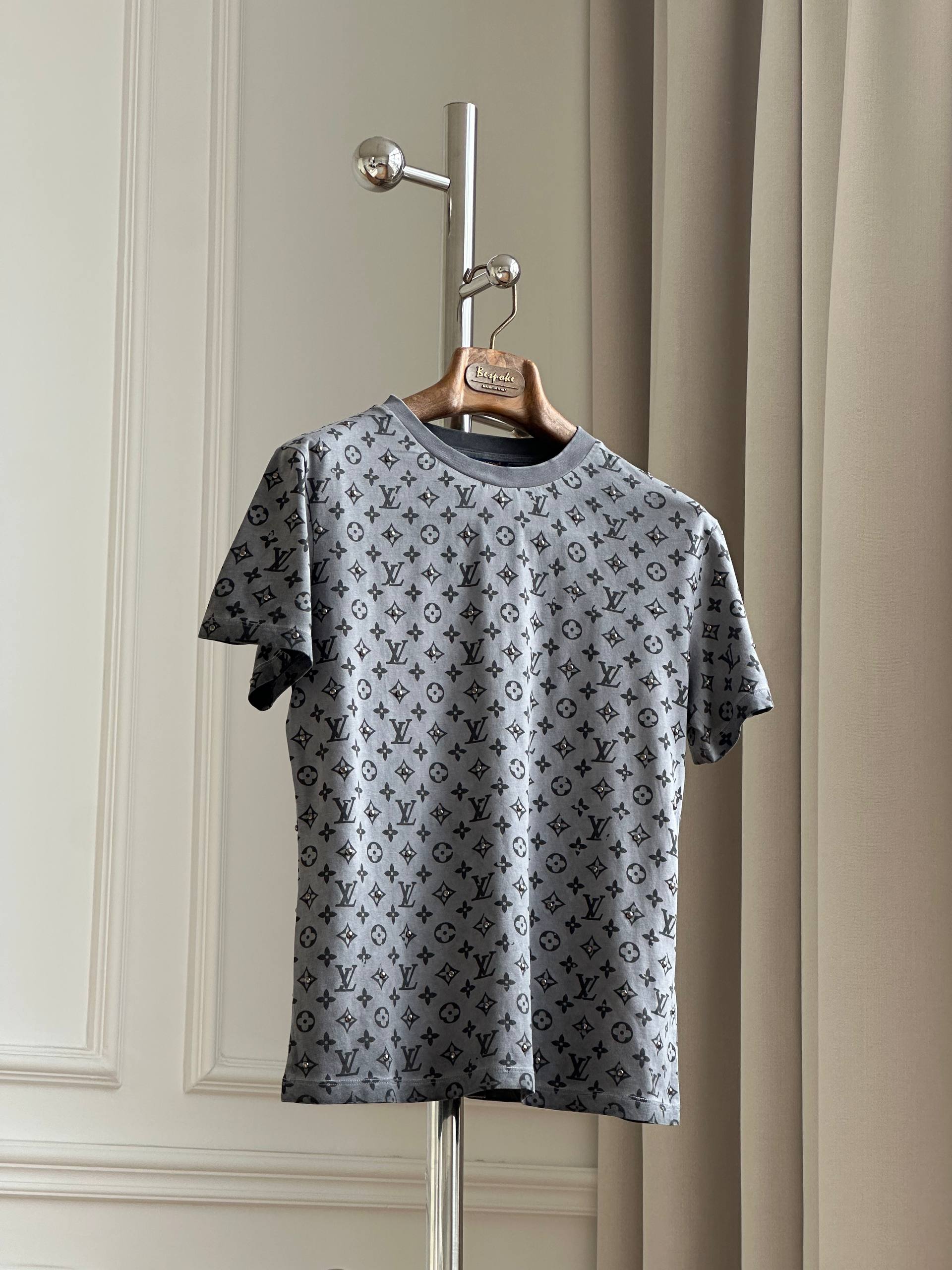 Louis Vuitton Monogram Printed T-Shirt with Crystal Embellishments