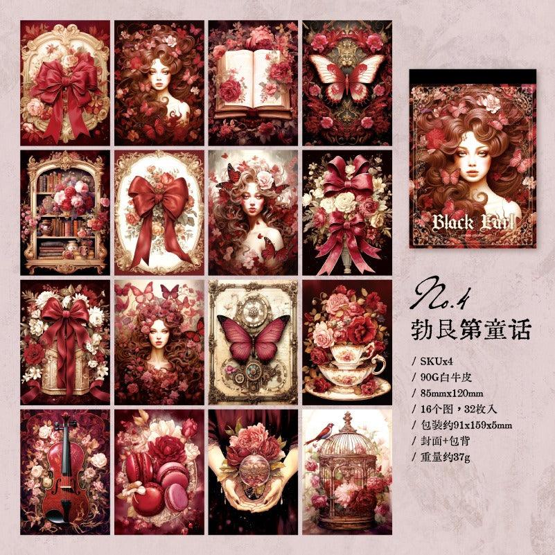 2011  Black Earl Collection Flower Butterfly Material Paper