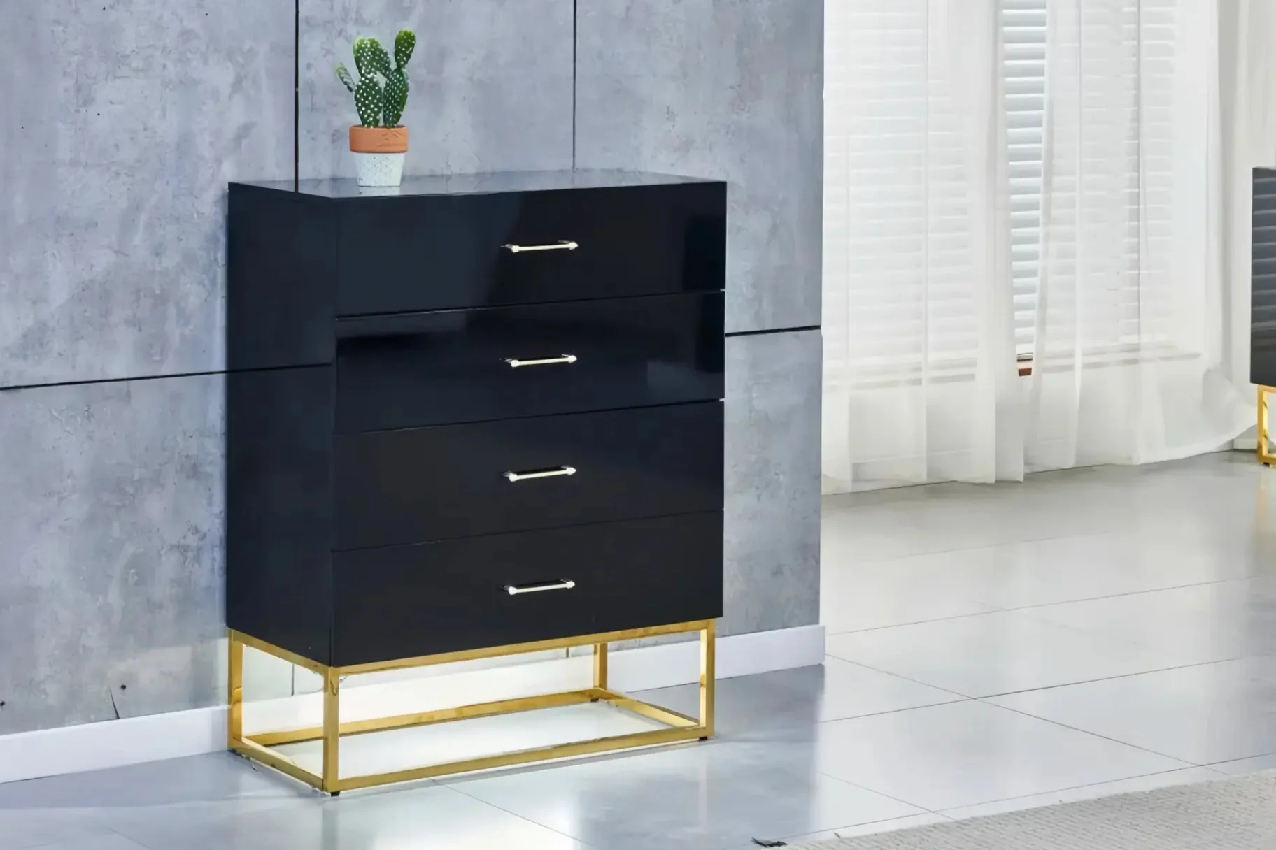 Alya - Commode Effet Laqué - 80 x 40cm