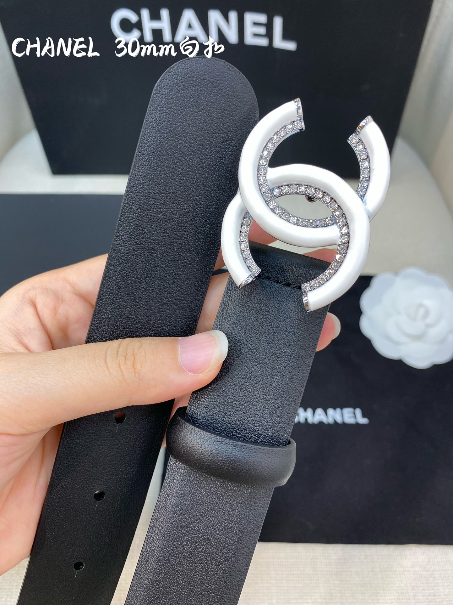 Chanel Belt With Double C Buckle Black Women Belt 30MM