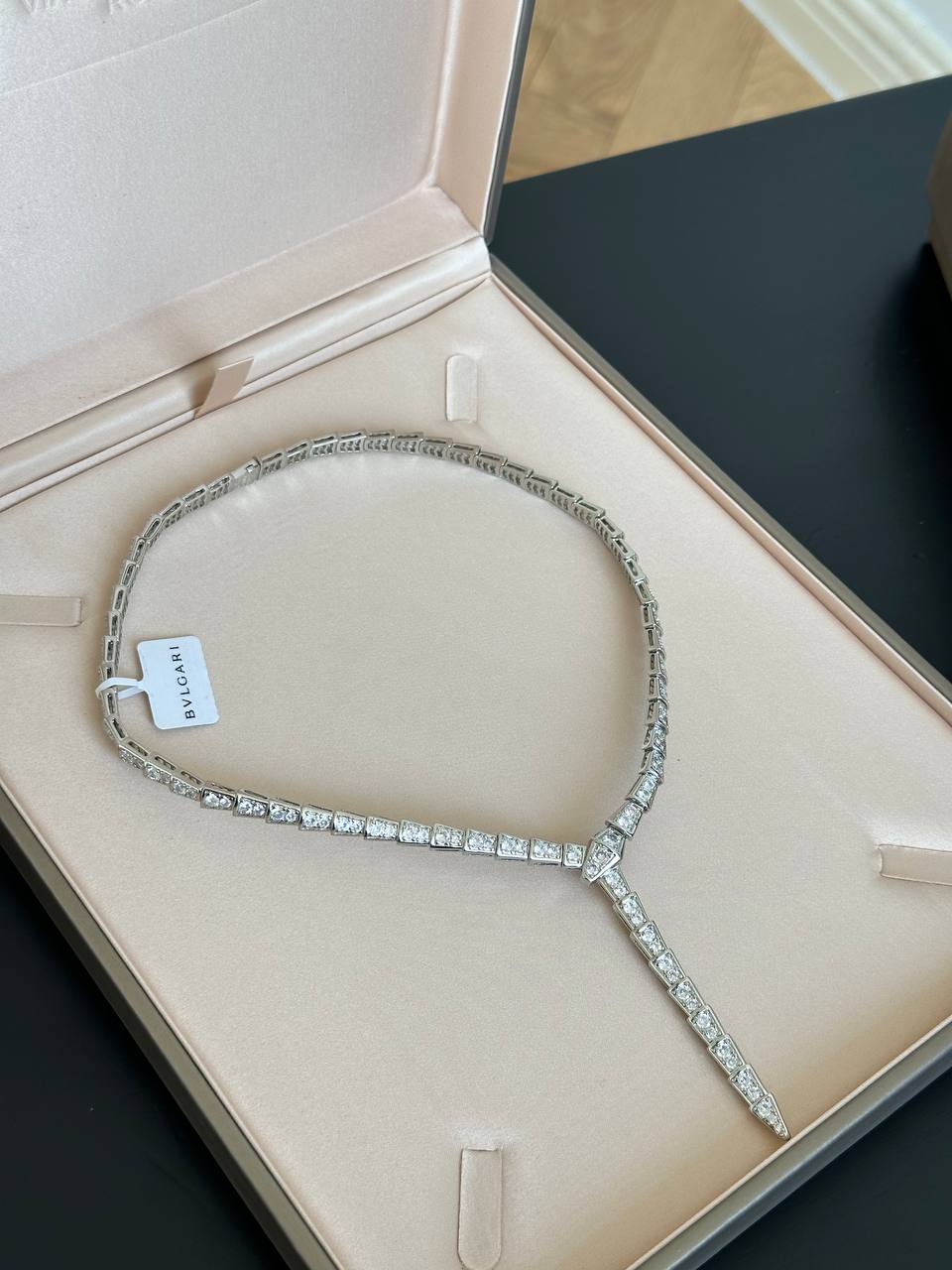 BVLGARI Serpenti Viper Full Pave Diamond Necklace