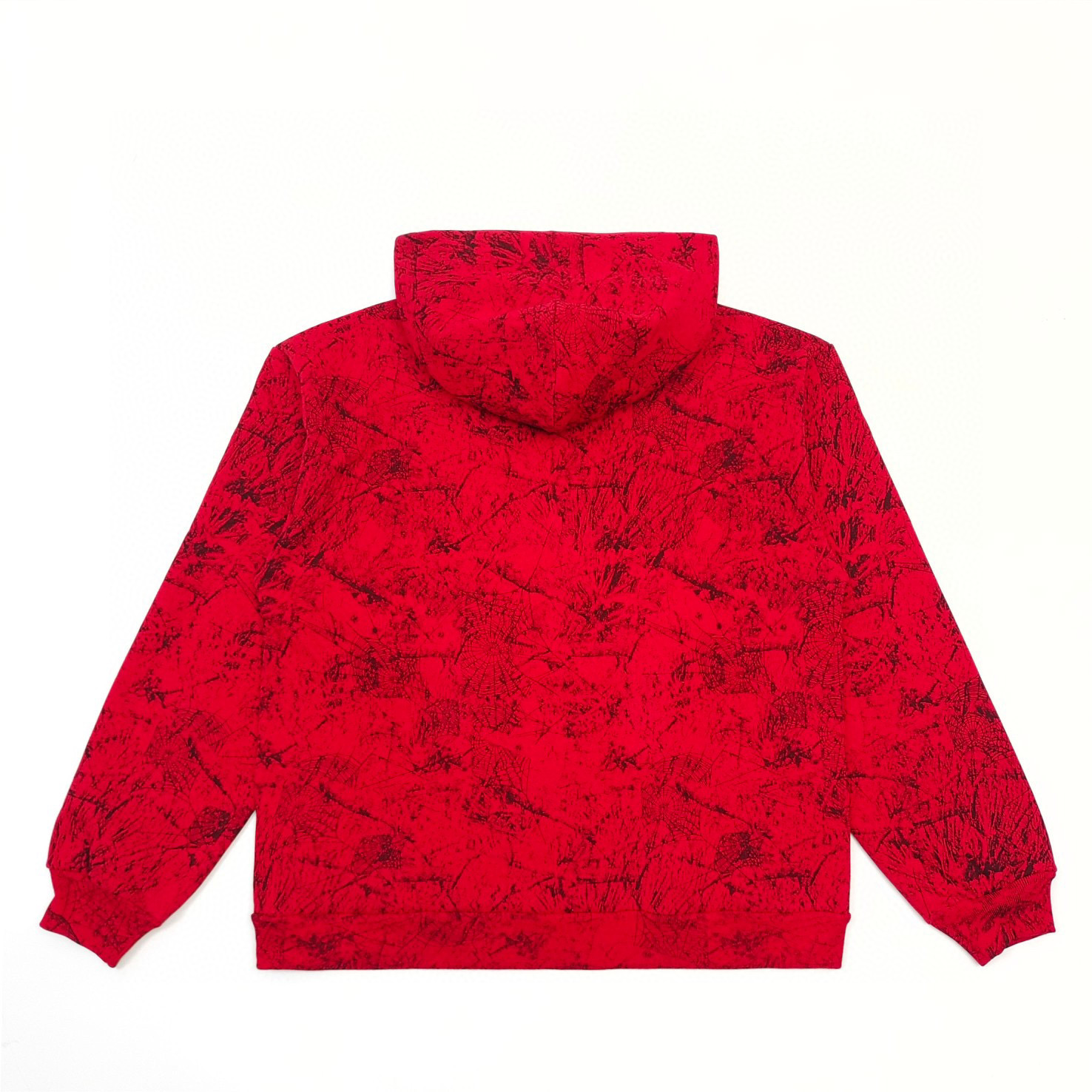 1:1 Best Quality Sp5der Spider webs Full Print Hoodie Red