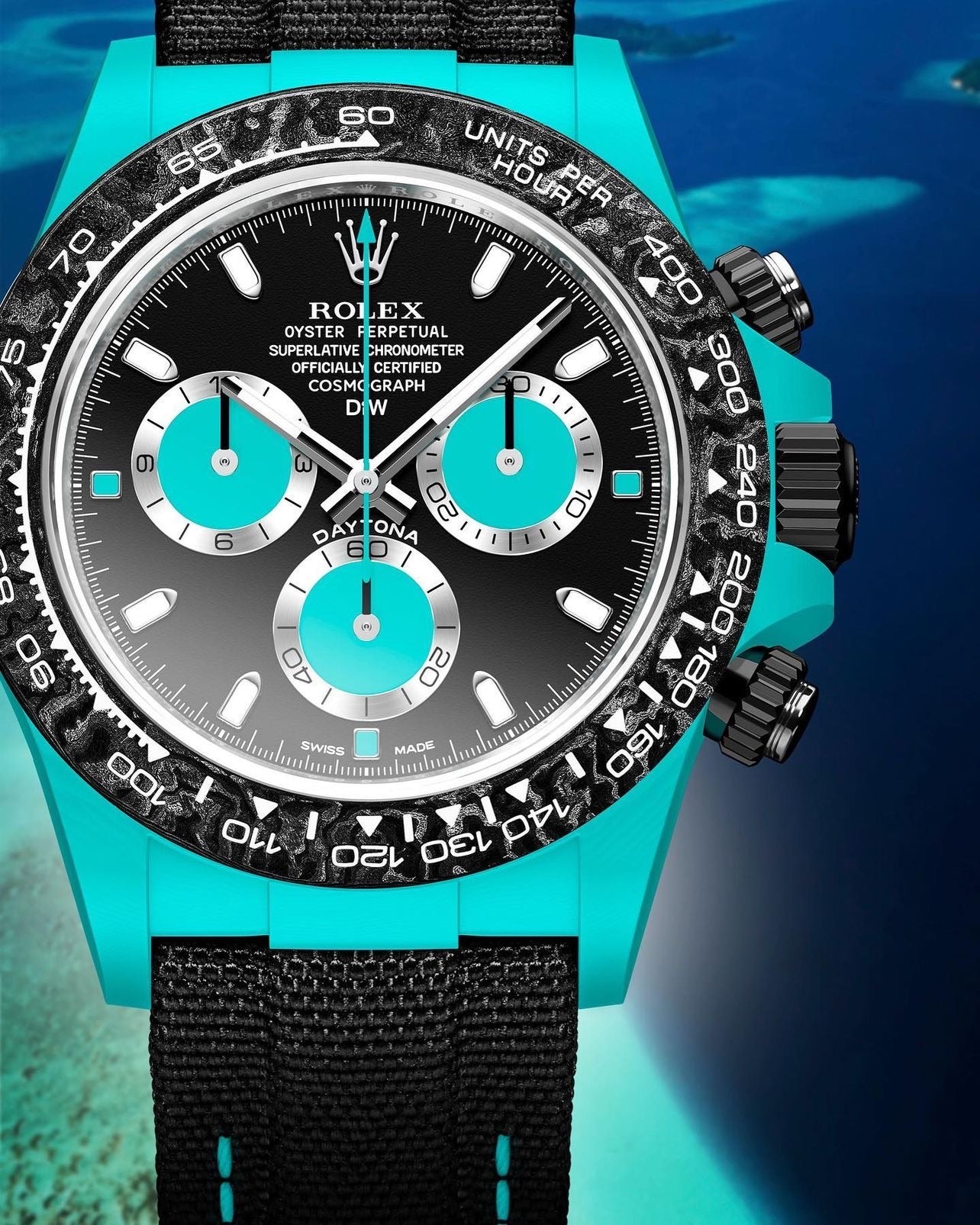 DiW Rolex Daytona CELESTE In Quartz Fiber【1:1 Replica】