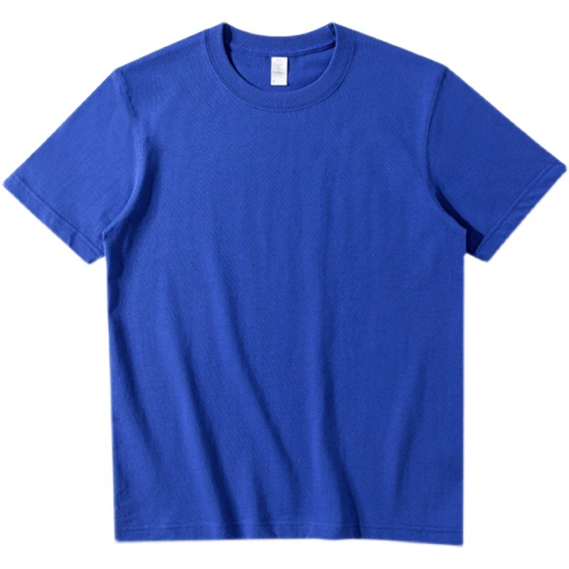 220G Klein Blue solid color pure cotton round-neck short-sleeved T-shirt