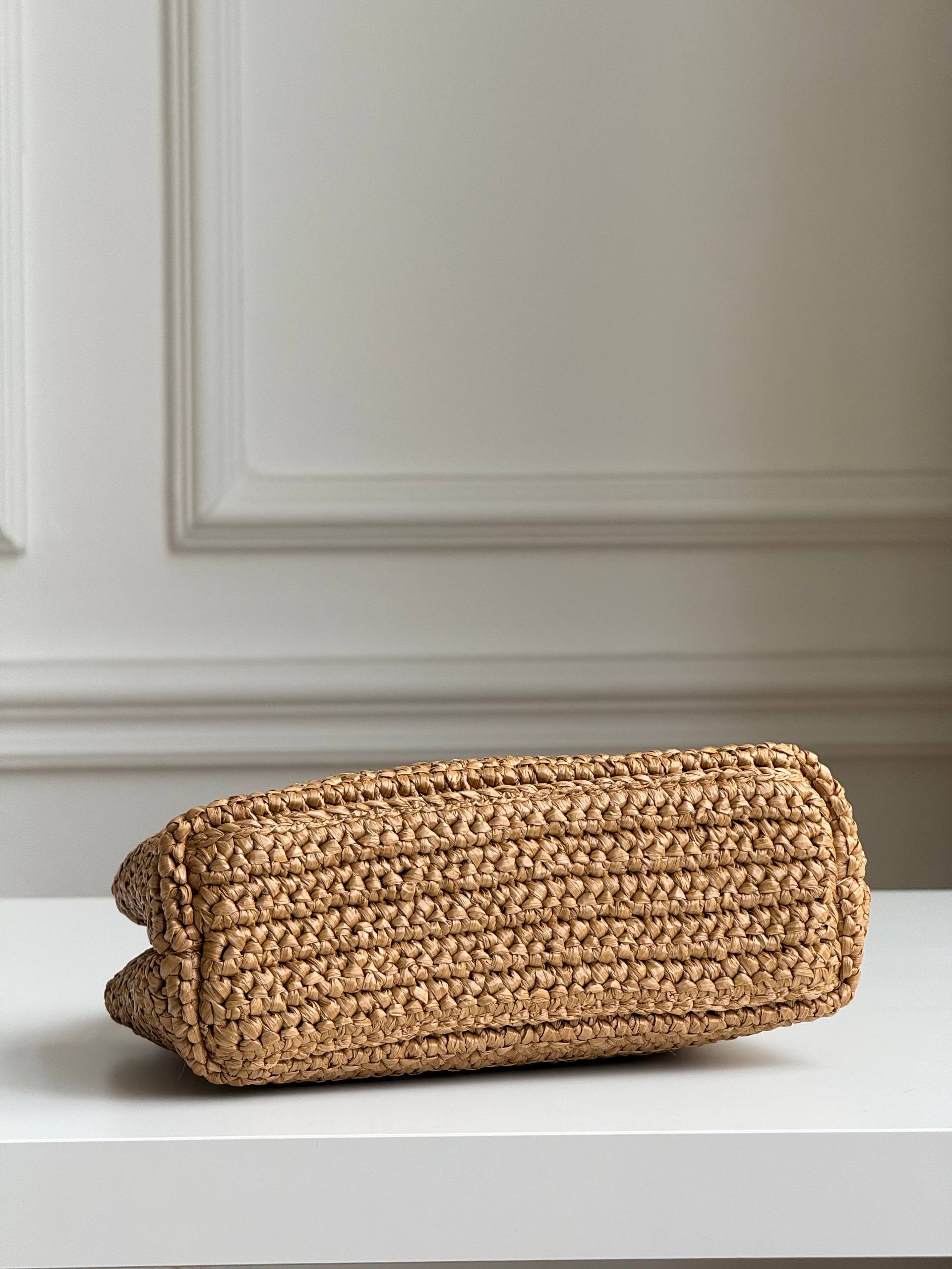 Chanel Small Raffia Woven Handbag