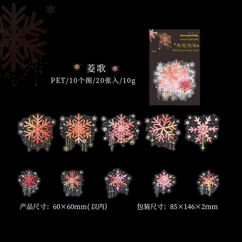1152 Stickers Windflower and Snowy Night Series