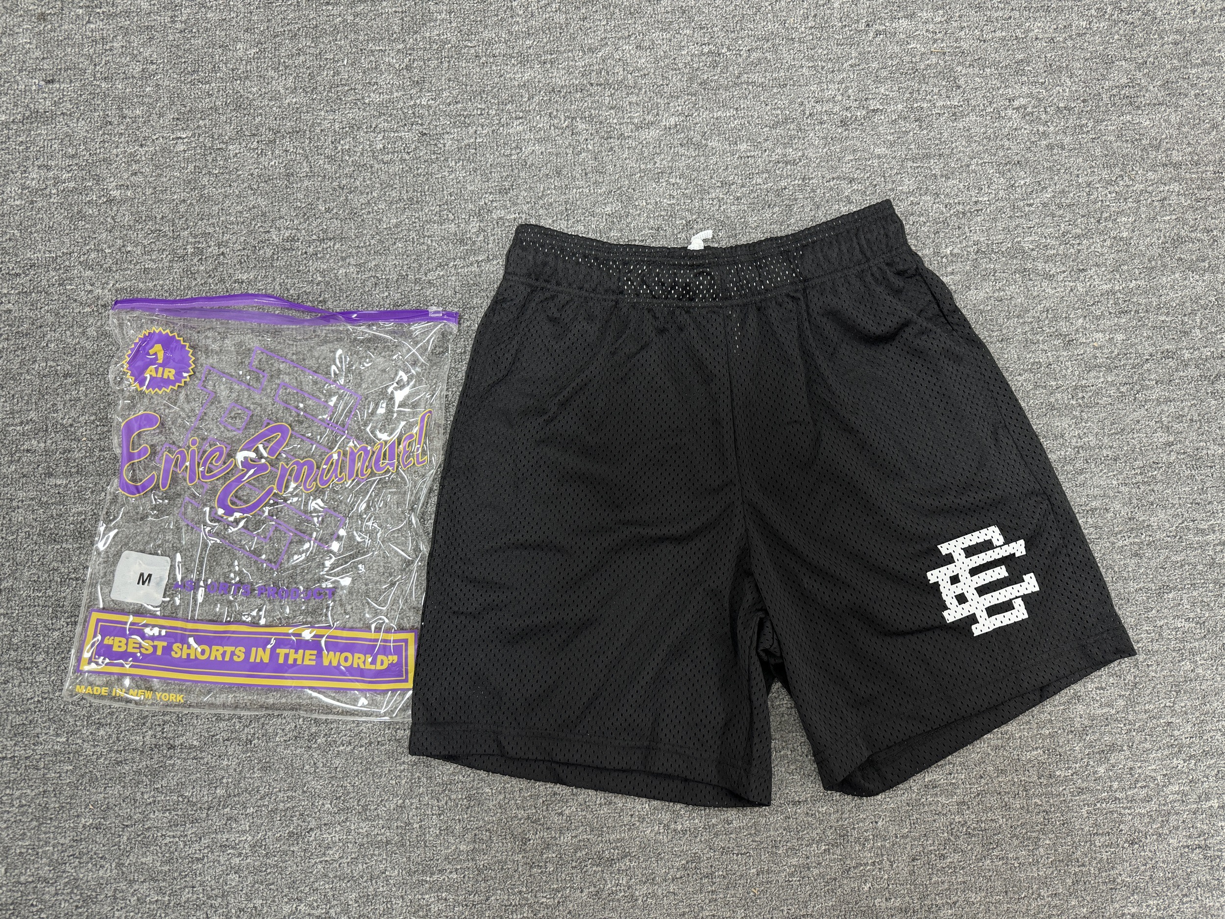1:1 Version EE White Logo Shorts Black