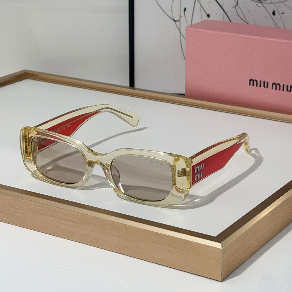MIU MIU  Mirror leg Logo Cat eye Sunglasses Top quality