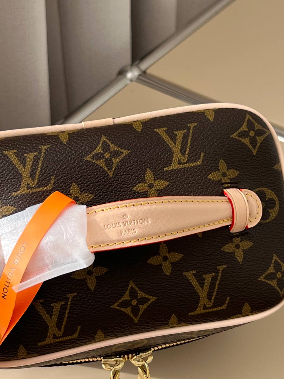 Louis Vuitton Classic Monogram Coated Canvas Leather Handheld Vanity Cosmetic Case