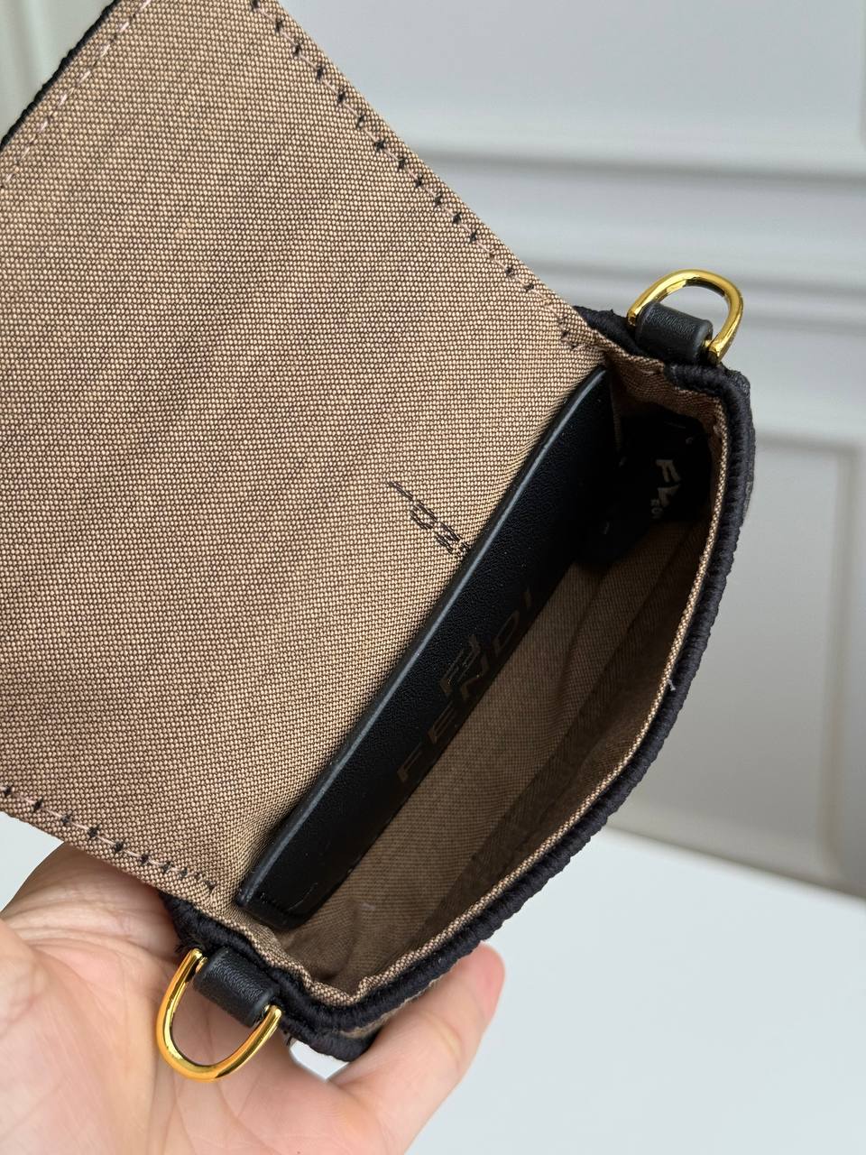 Fendi Nano Baguette Charm in FF Fabric