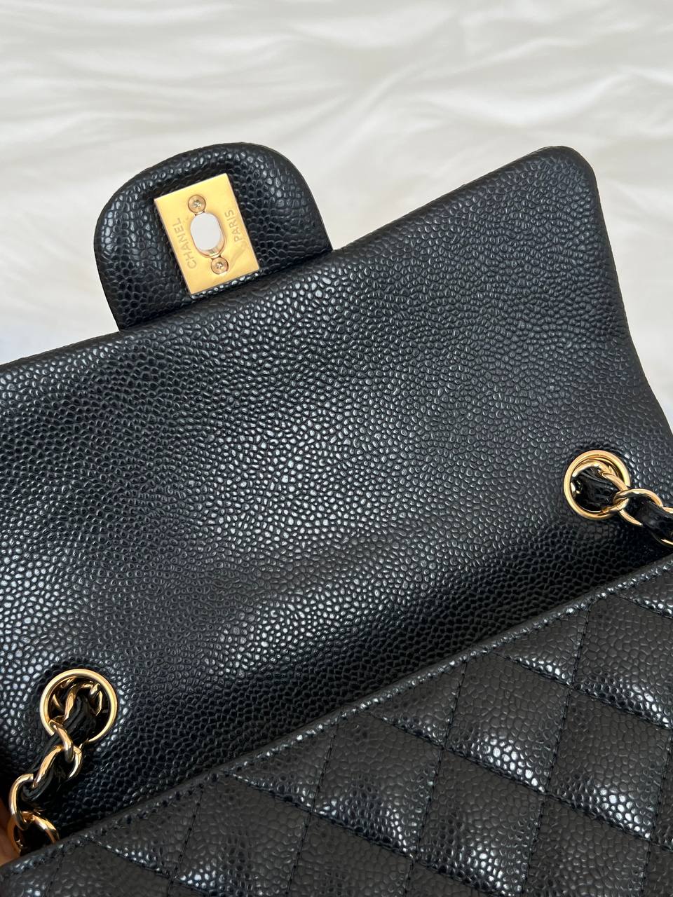 CHANEL Classic Small Flap Caviar Quilted Leather Bag with Gold Hardware