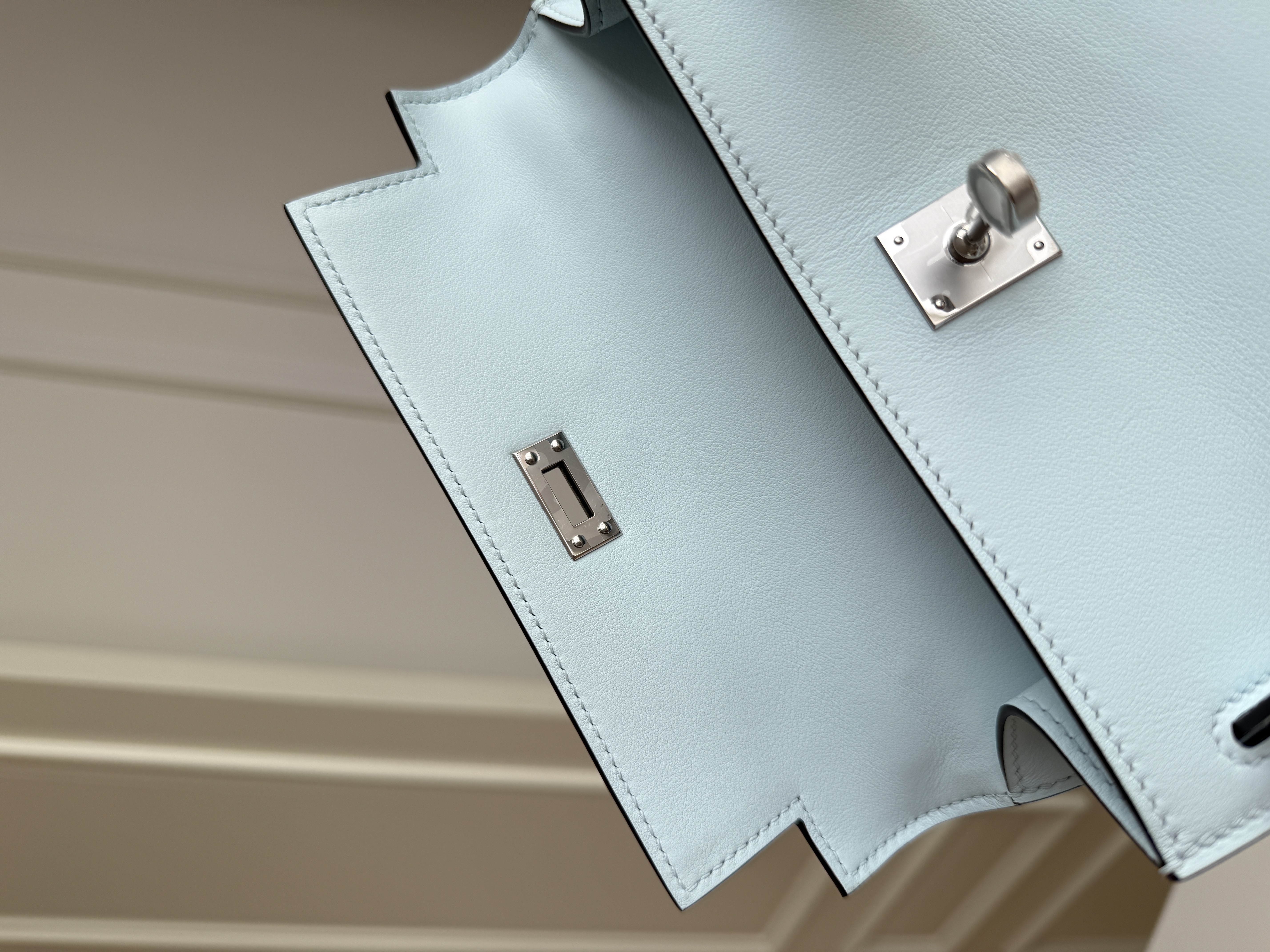 Hermès Mini Kelly II Glacier Blue (8U) with Silver Hardware