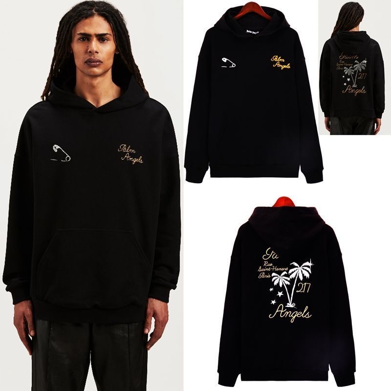 PA embroidery Letters Logo Hoodie Black