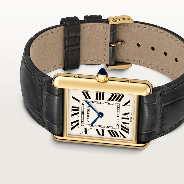 TANK LOUIS CARTIER WATCH Large model, quartz movement, 18K yellow gold, leather【1:1 Replica】