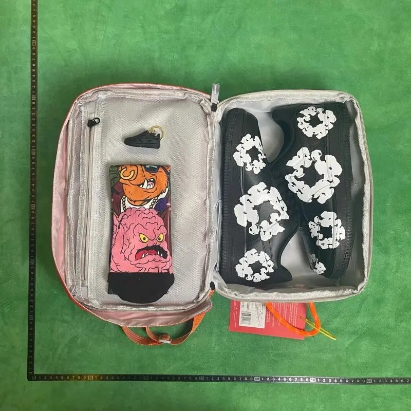 Air Force 1 & Denim tears sneaker black + gift socks + keychain + storage bag