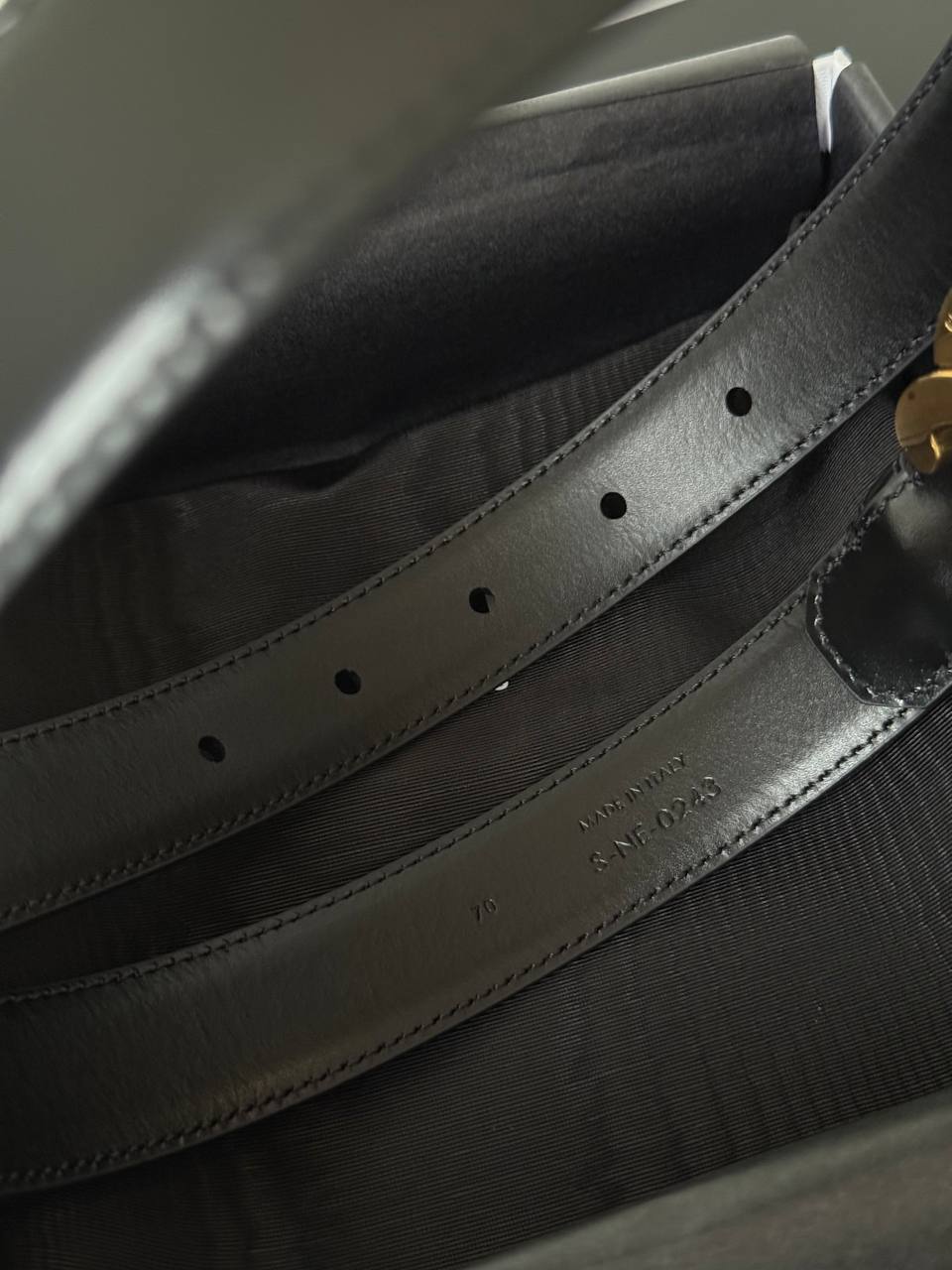 CELINE Triomphe Buckle Calfskin Leather Belt