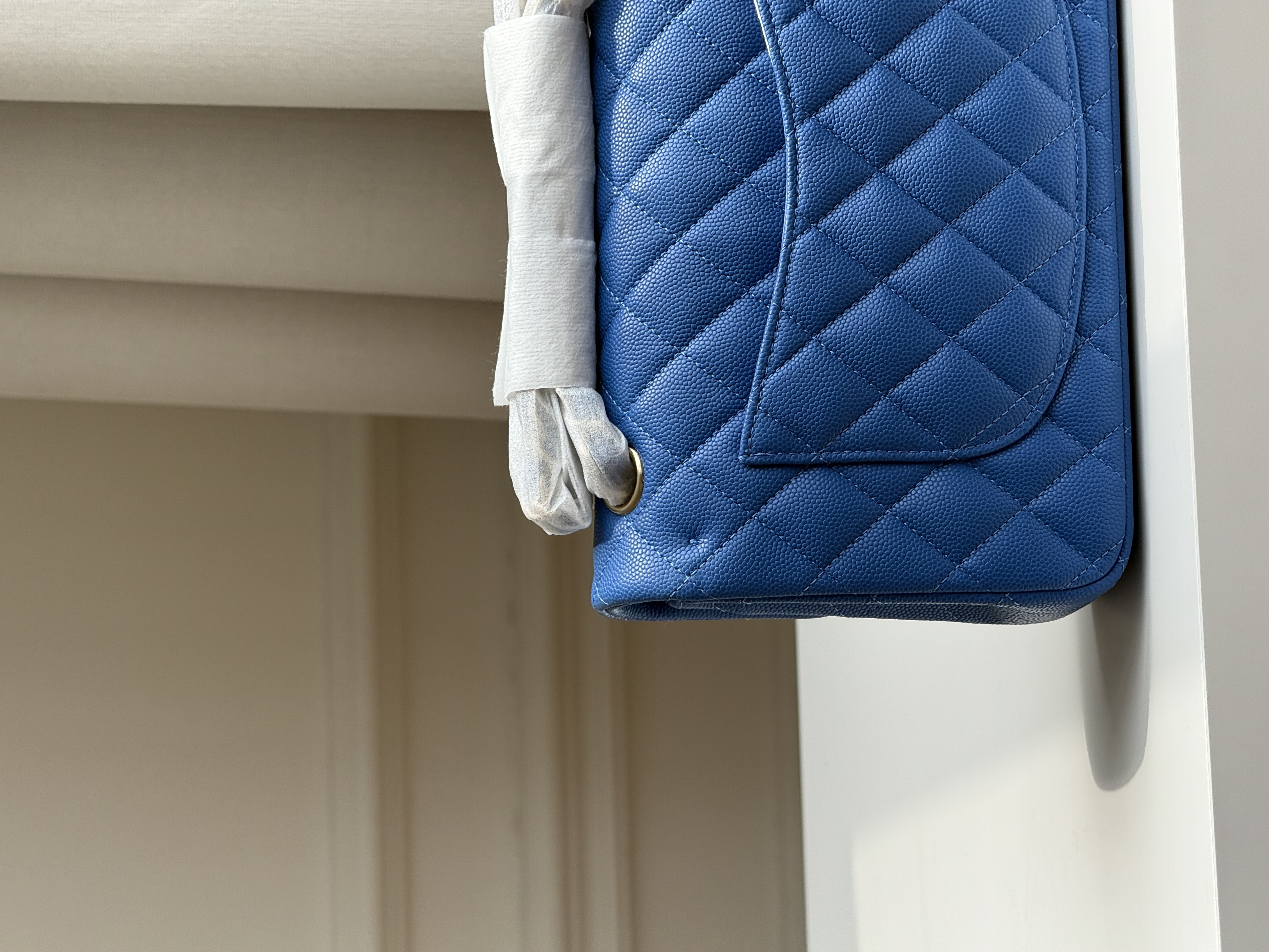 Chanel Klein Blue Caviar Leather Medium Classic Flap Handbag