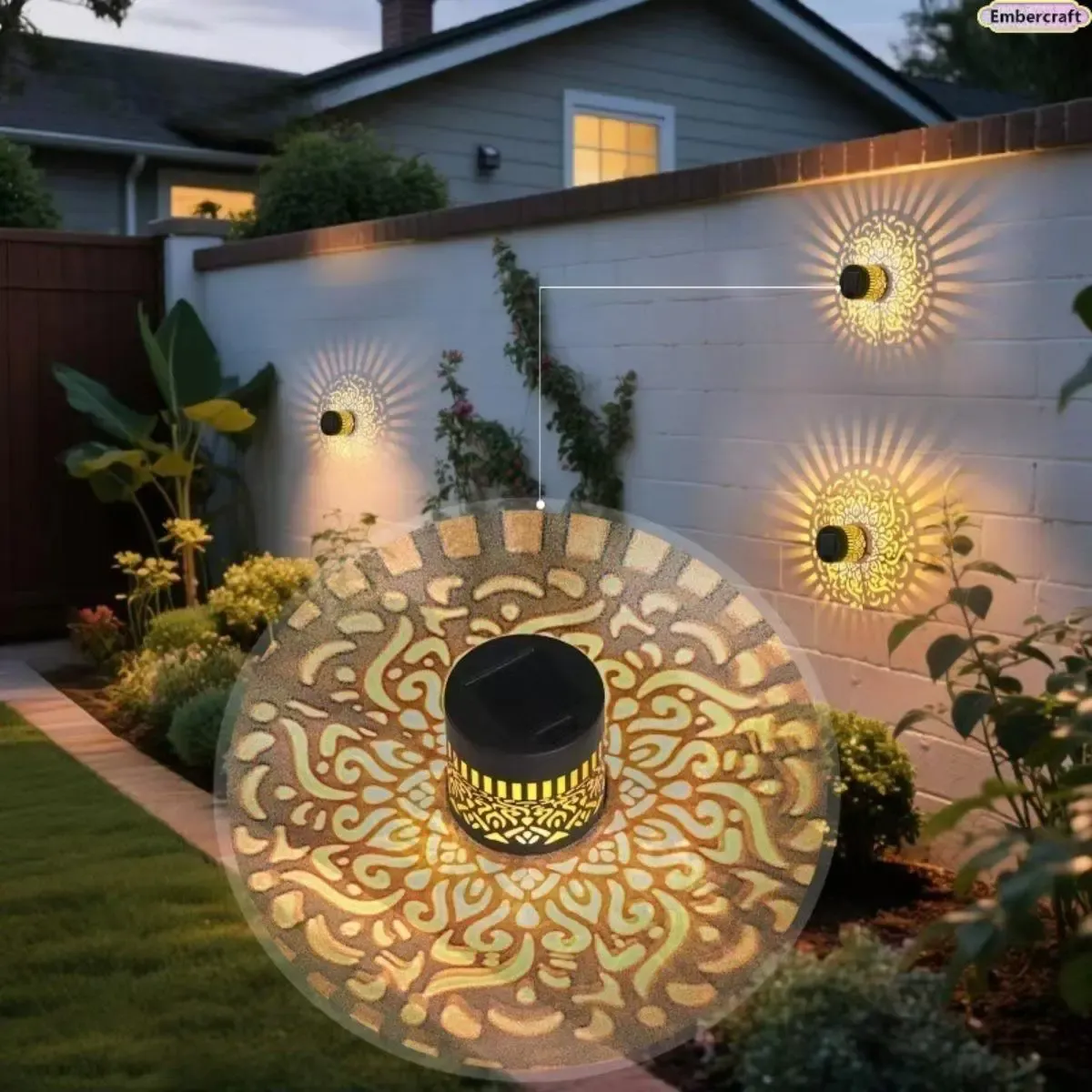 🇲🇦🔥 Applique solaire murale tournesol – Lampe décorative de jardin mandala – Lumière LED chaude – Lampe solaire étanche pour terrasse – 7 couleurs – Convient aux jardins, clôtures, porches, balcons et aménagements paysagers – Paiement à la livrais