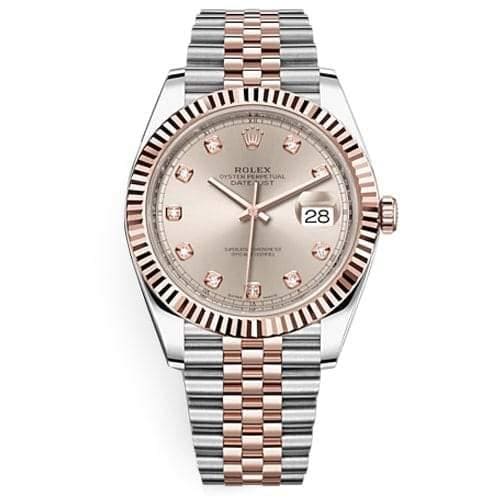 Rolex Oyster Perpetual Datejust 41 Watch Two-tone Jubilee bracelet, Sundust dial set with diamonds,【1:1 Replica】