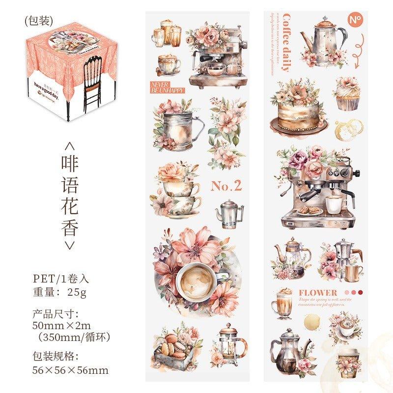 3030 Coffee-themed matte PET tape