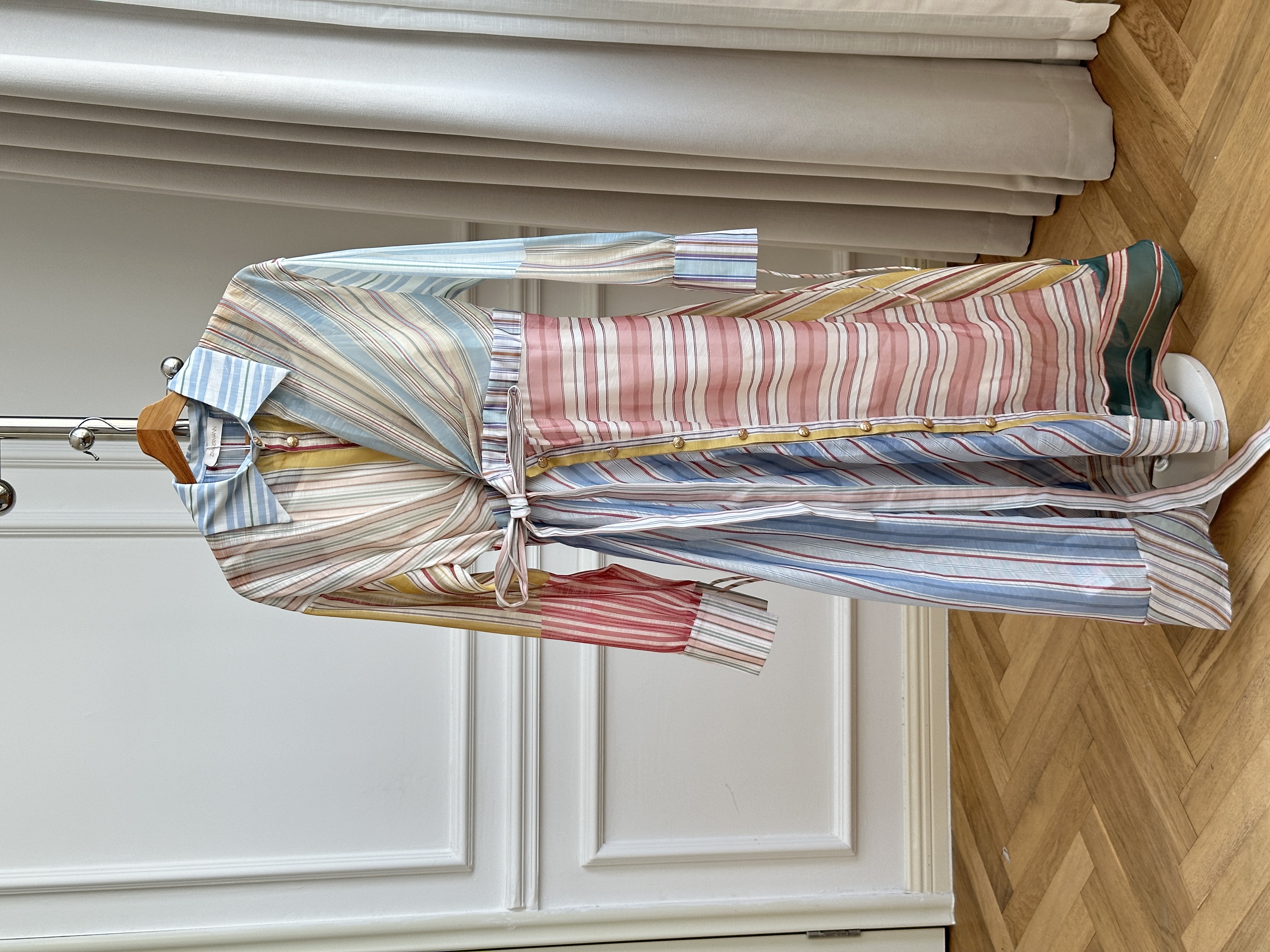 Zimmermann Rebellion Striped Linen-Silk Shirtdress