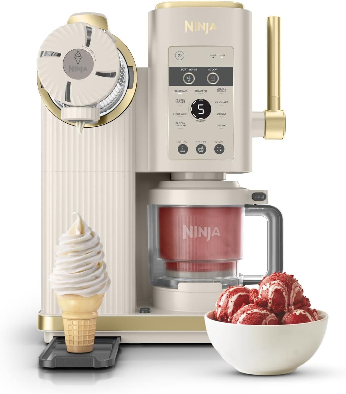 Ninja CREAMi Sorbetière Scoop and Swirl avec 2 pots, 13 modes NC701EUSTGD