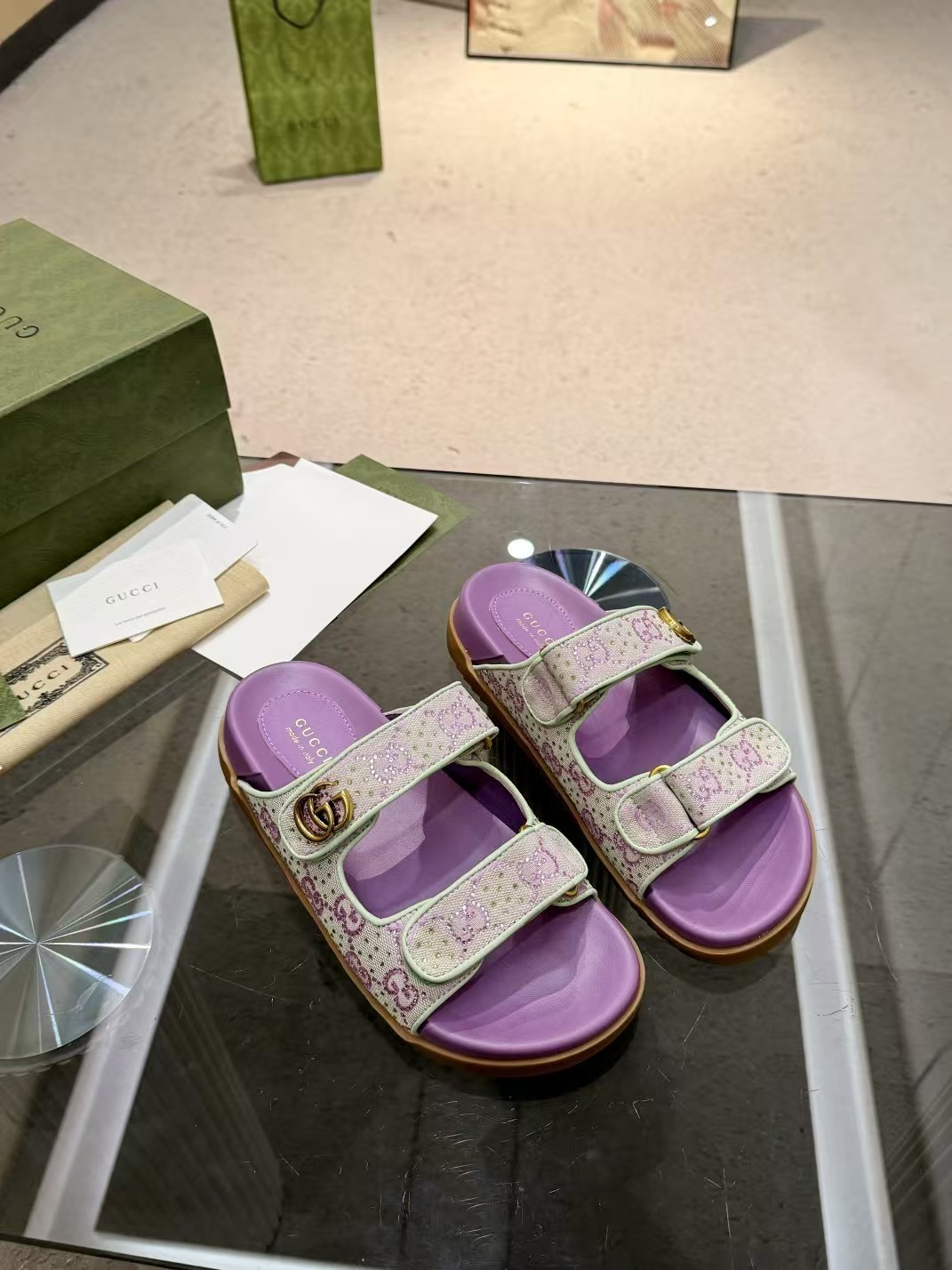 Gucci Sandal With Double G Canvas