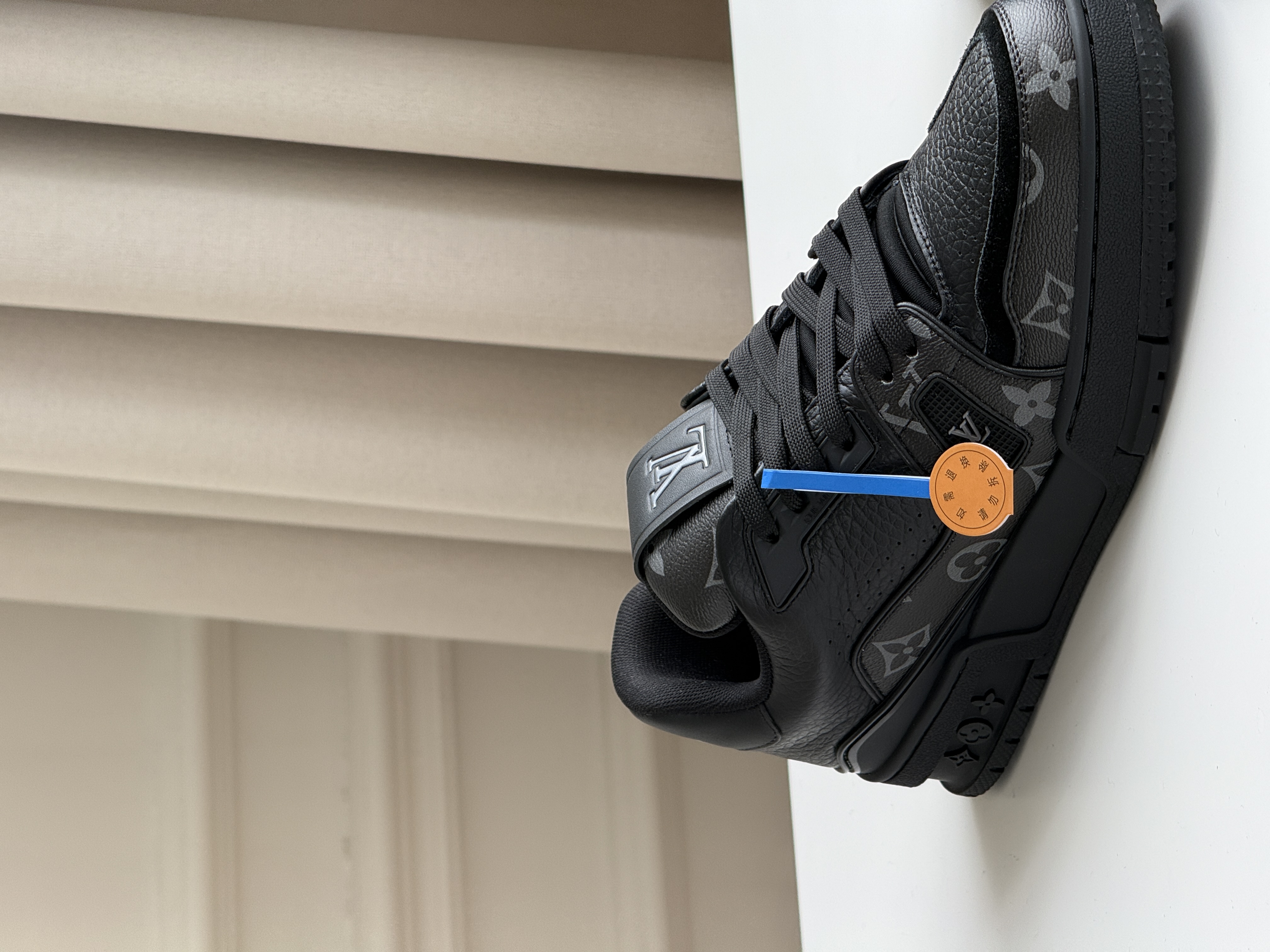 Louis Vuitton Trainer All Black Monogram Low Top Sneaker