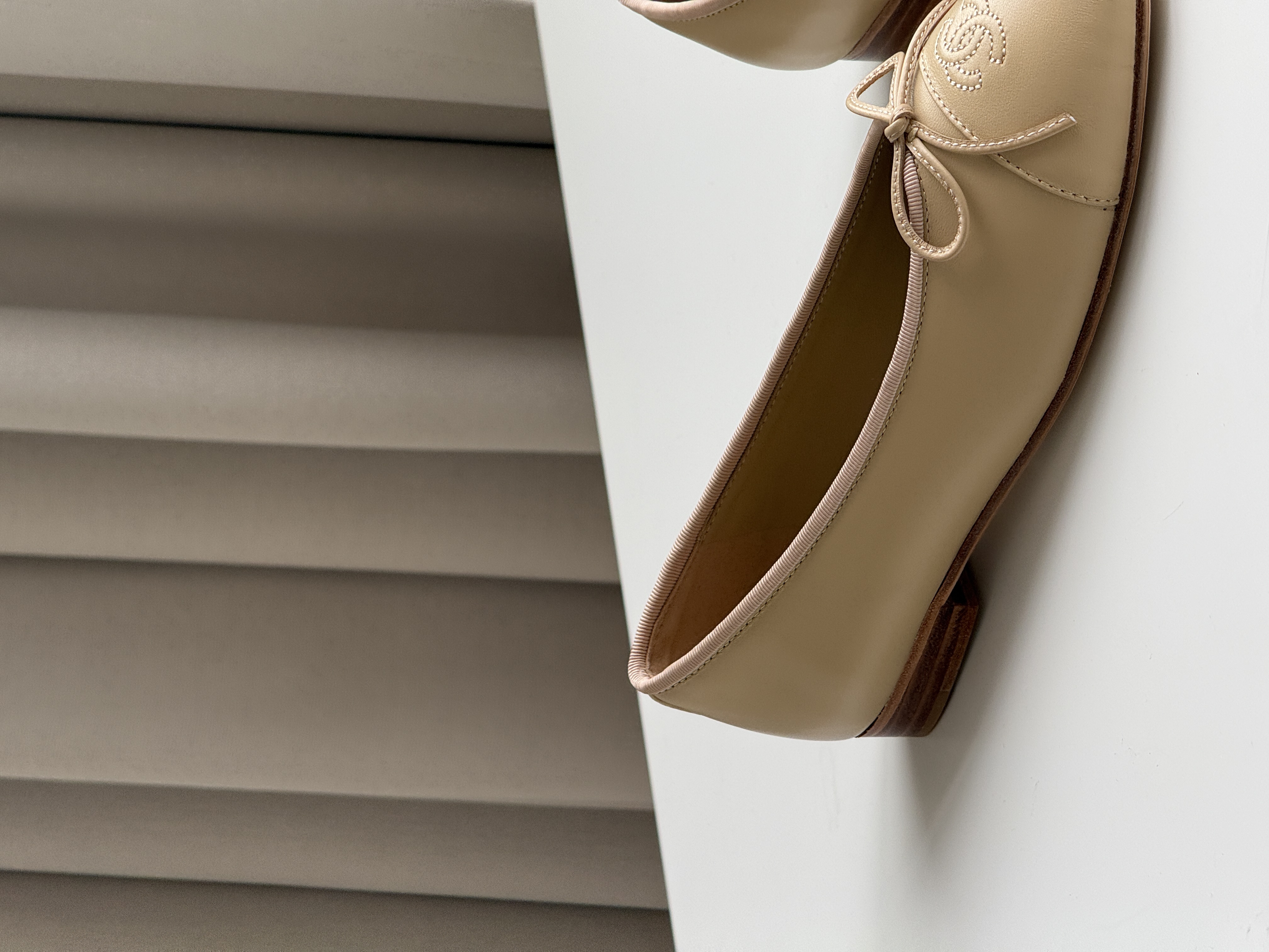 Chanel Classic CC Logo Bow Ballet Flats