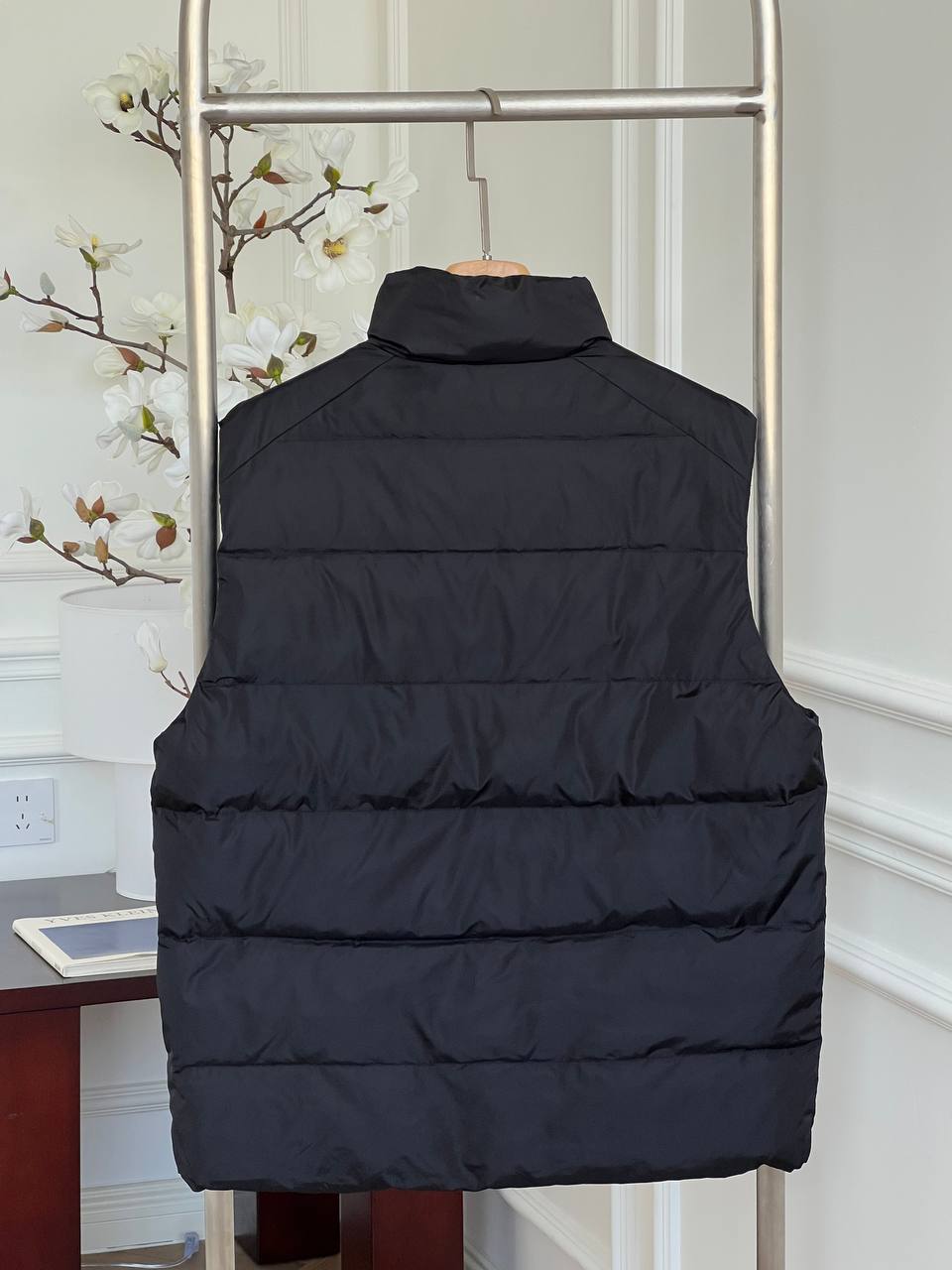 Prada Stand Collar Triangle-logo Nylon Quilted Down Vest