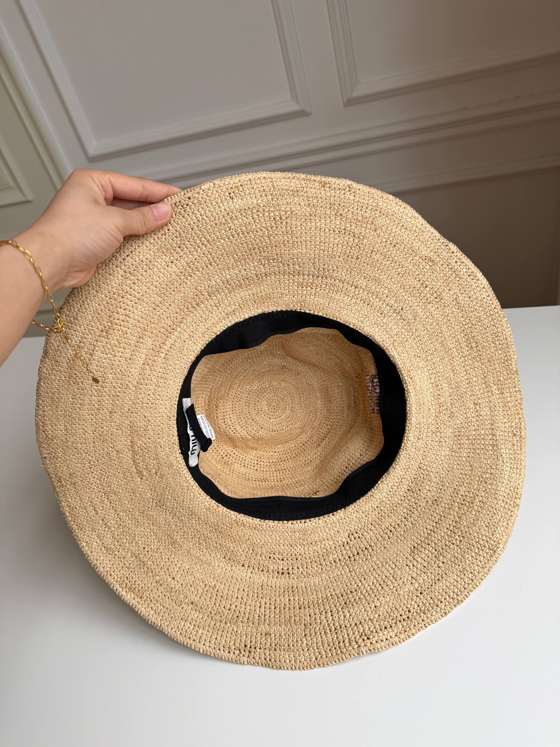 Miu Miu Raffia Woven Cowboy-Style Wide-Brim Straw Hat