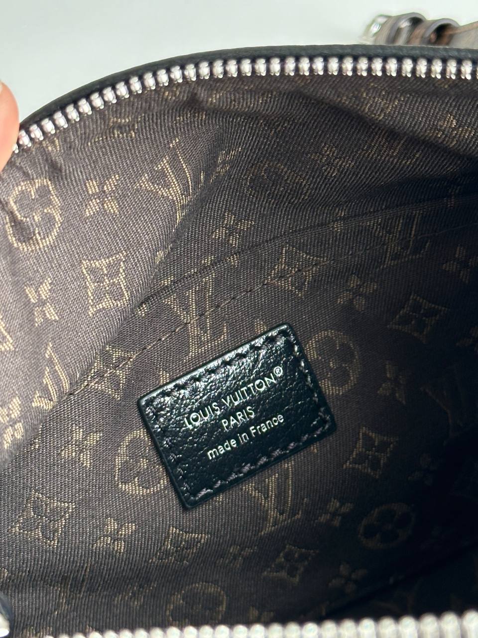 Louis Vuitton Black Grained Calfskin Mix Monogram Canvas Hand & Crossbody Pillow Bag