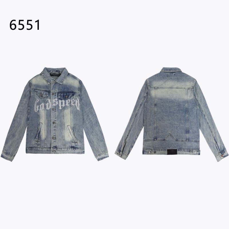 GODSPEED Embroidered Letter Denim Jacket Coat