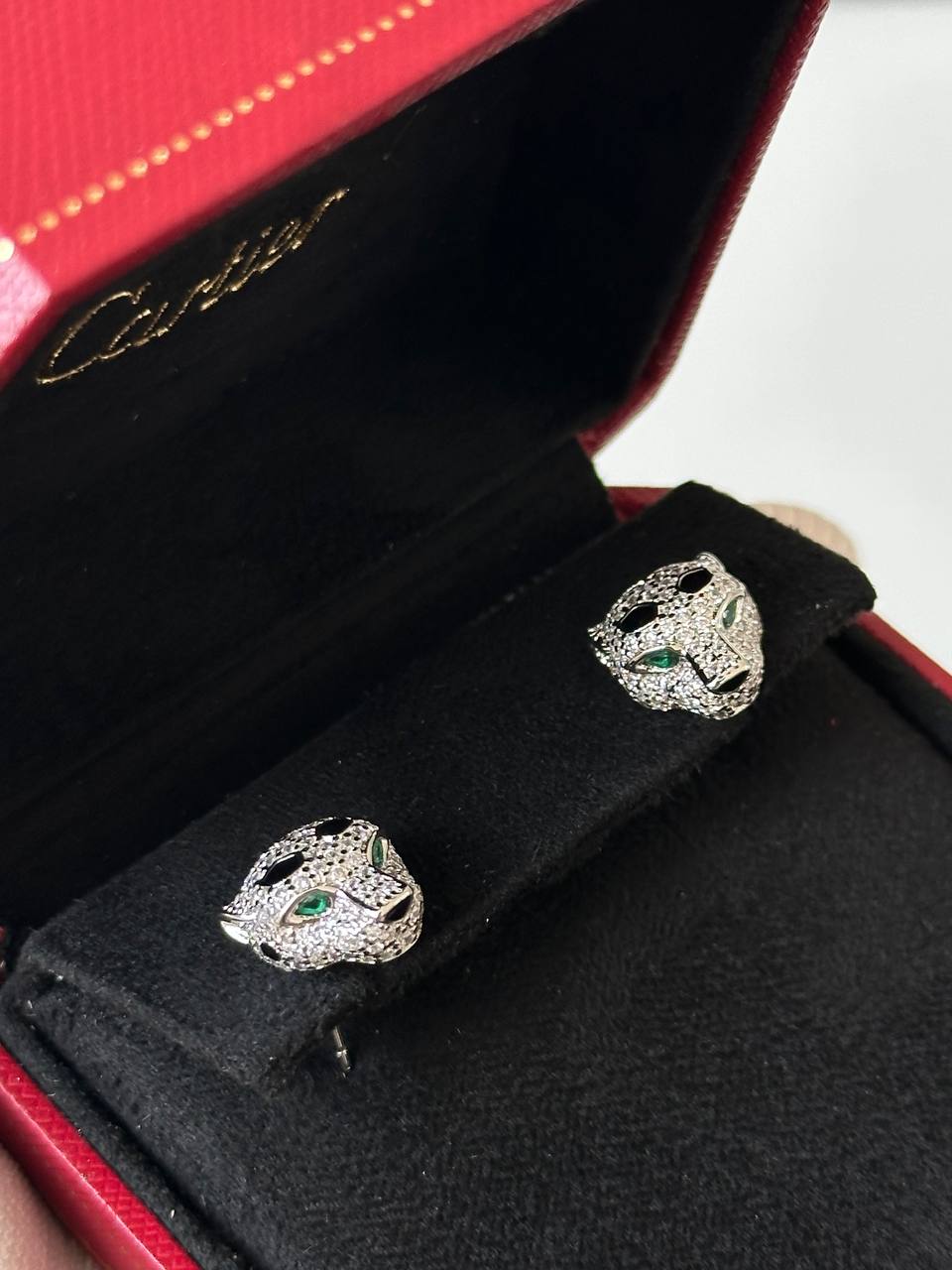 Cartier Panthère de Cartier Diamond-Paved Stud Earrings