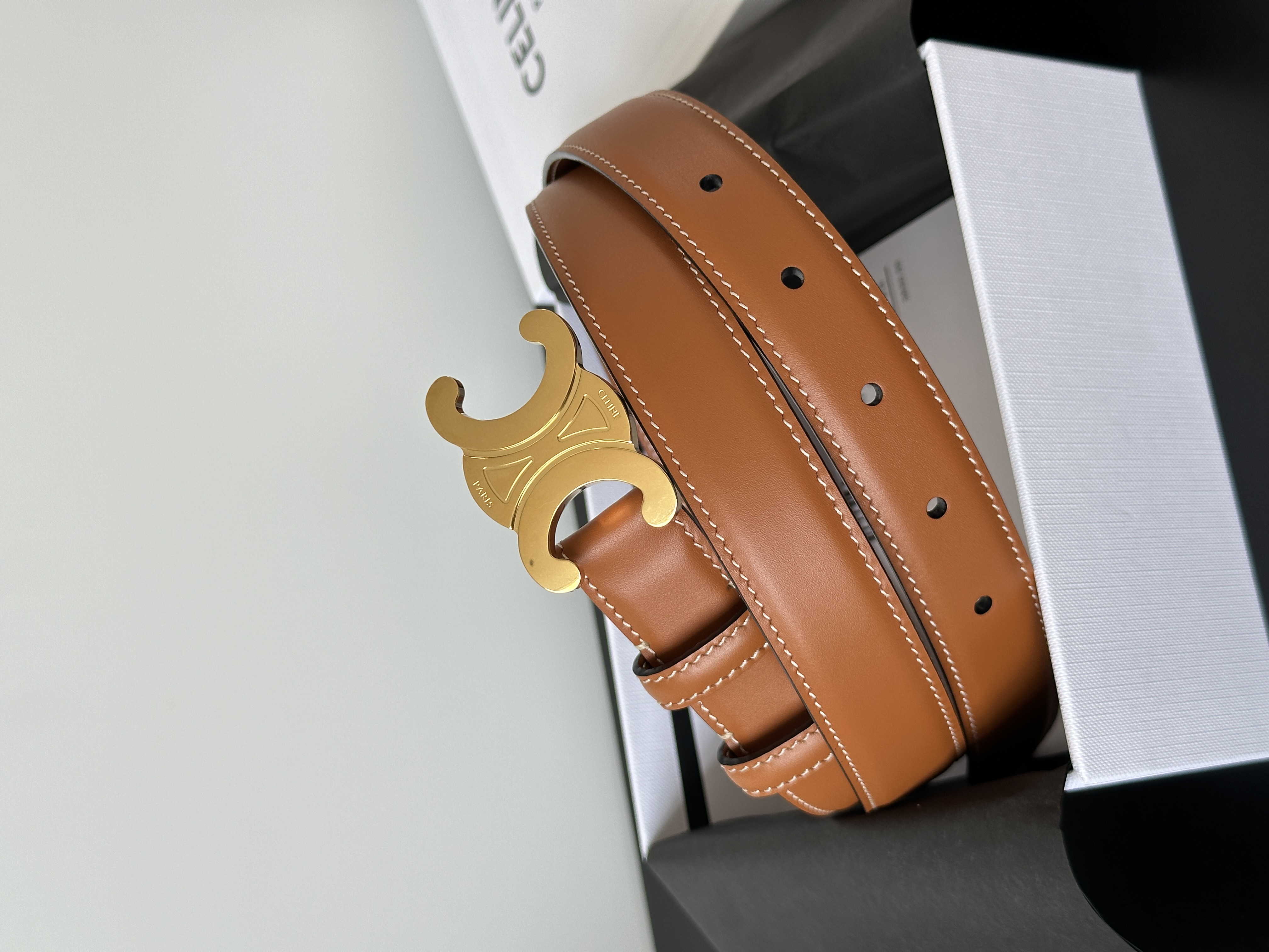 Celine Triomphe Leather Belt