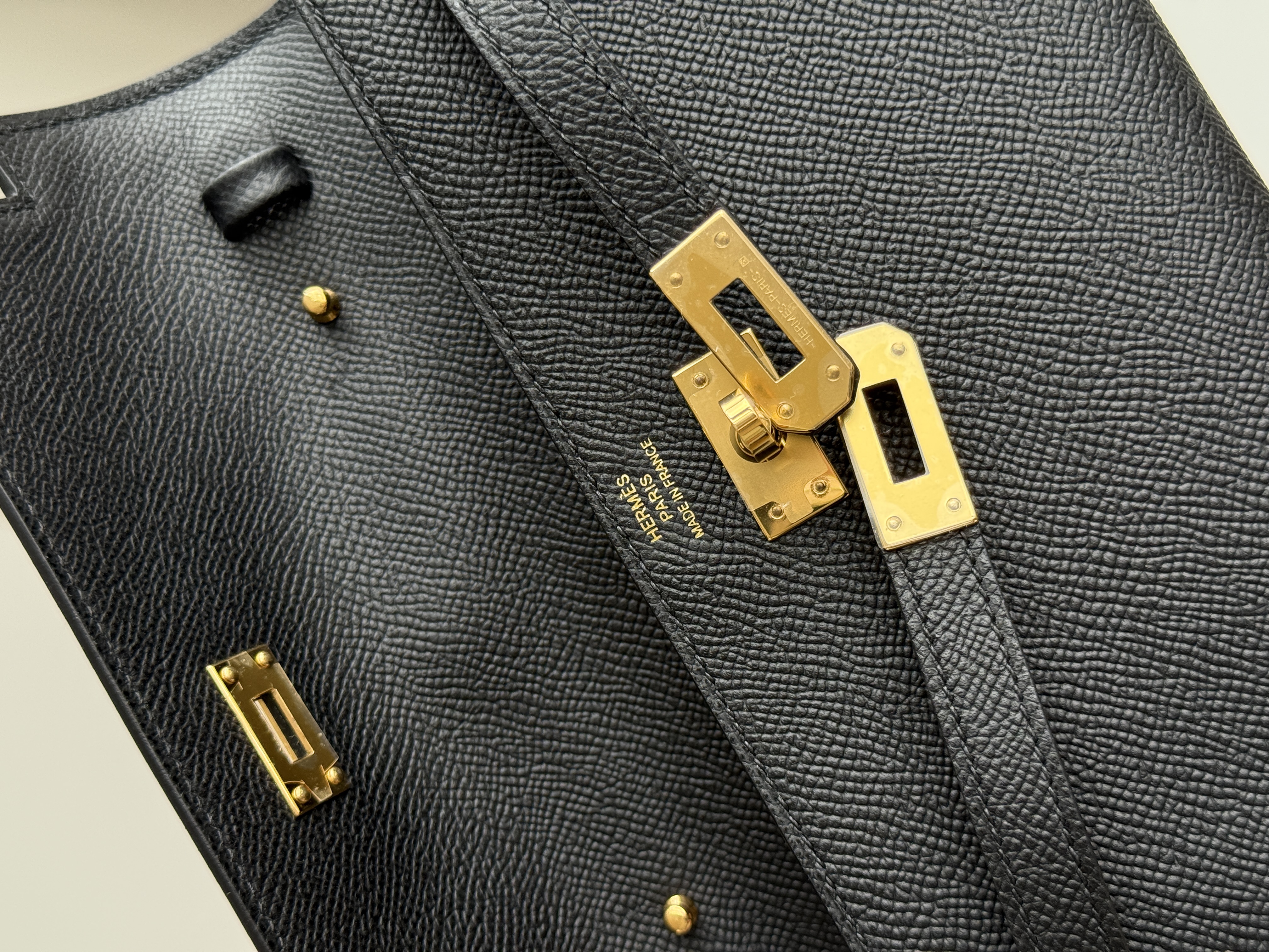 Black & Gold Perfection | Hermès Kelly Long Wallet Clutch